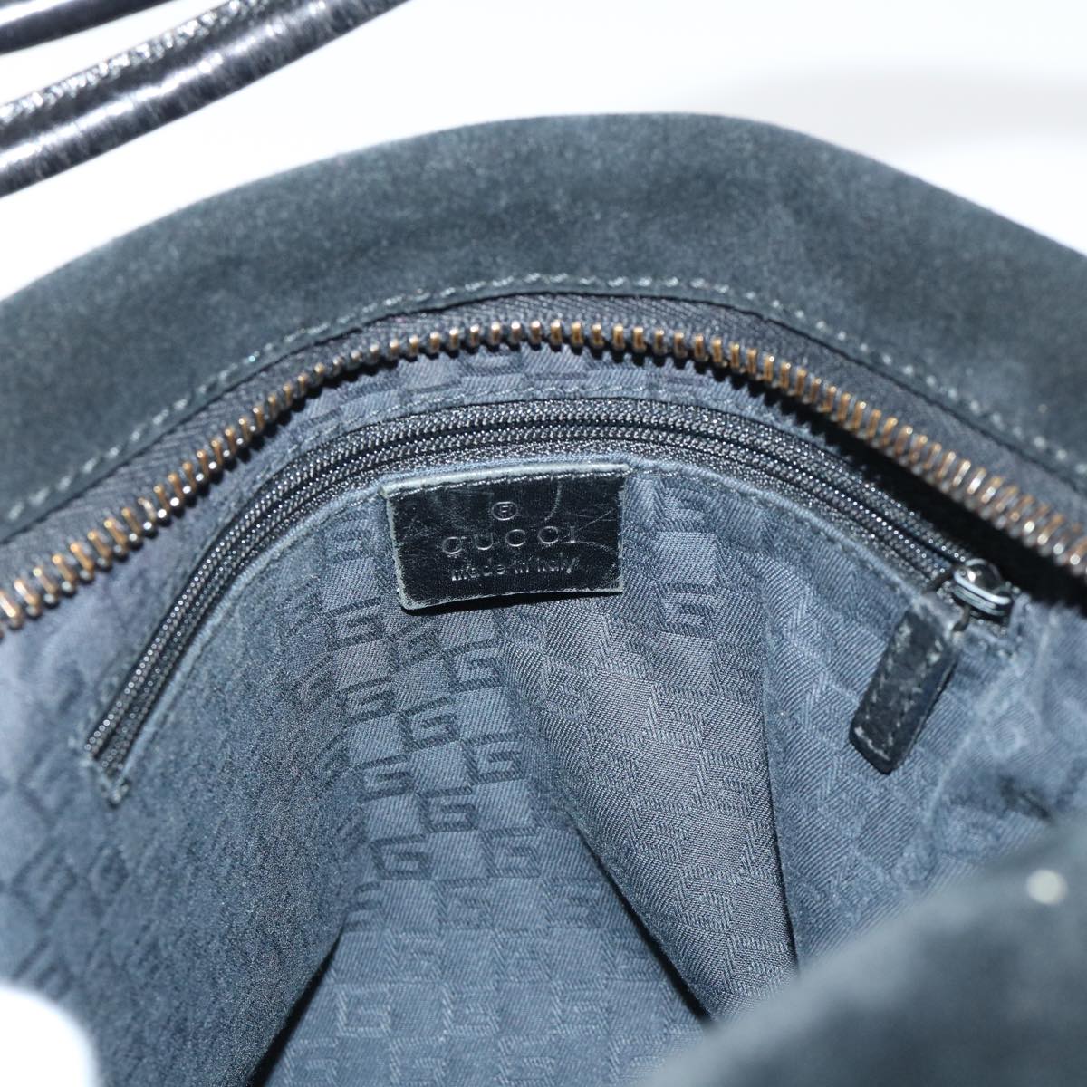 GUCCI Shoulder Bag Suede Black 101292 52429