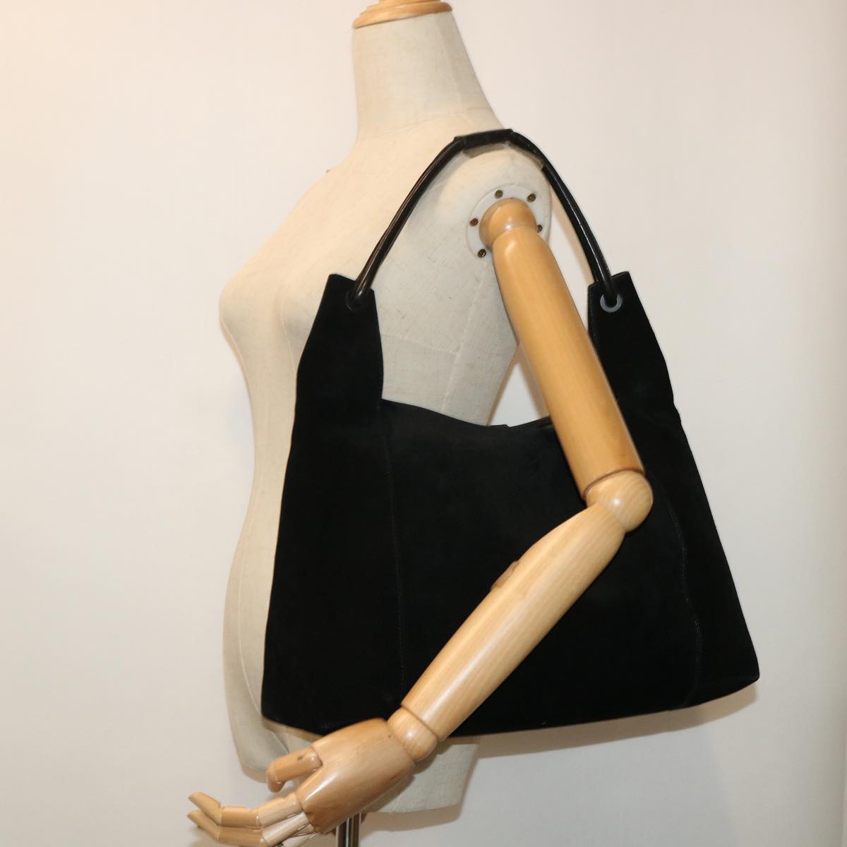 GUCCI Shoulder Bag Suede Black 101292 52429