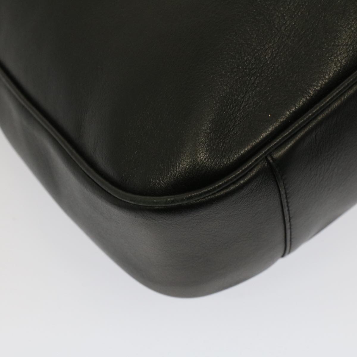 GUCCI Bamboo Shoulder Bag Leather 2way Black 0011577 52430