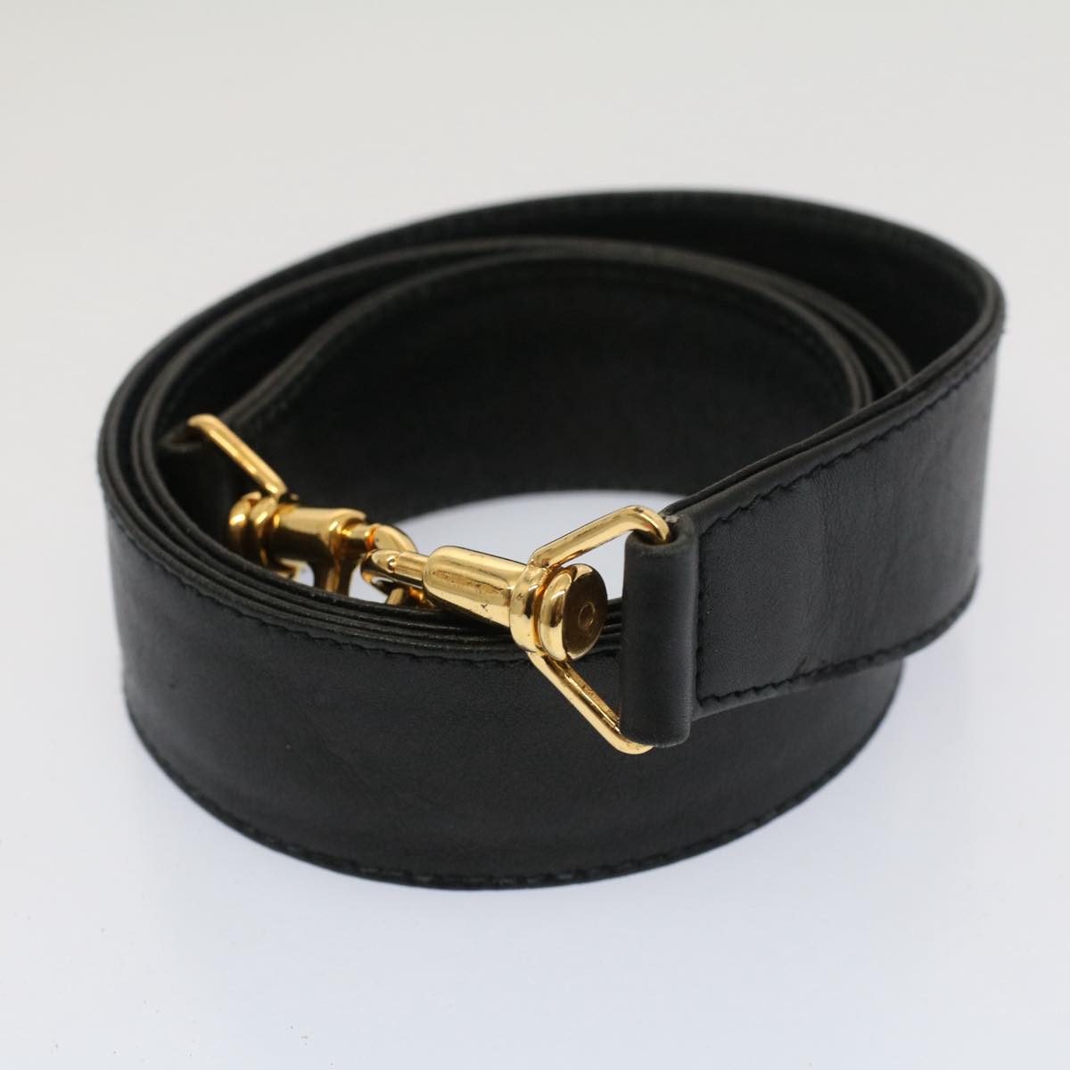 GUCCI Bamboo Shoulder Bag Leather 2way Black 0011577 52430