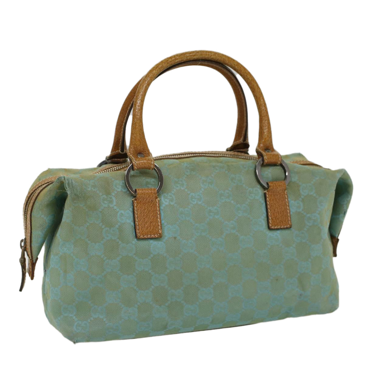 GUCCI GG Canvas Hand Bag Light Blue 113009 52433