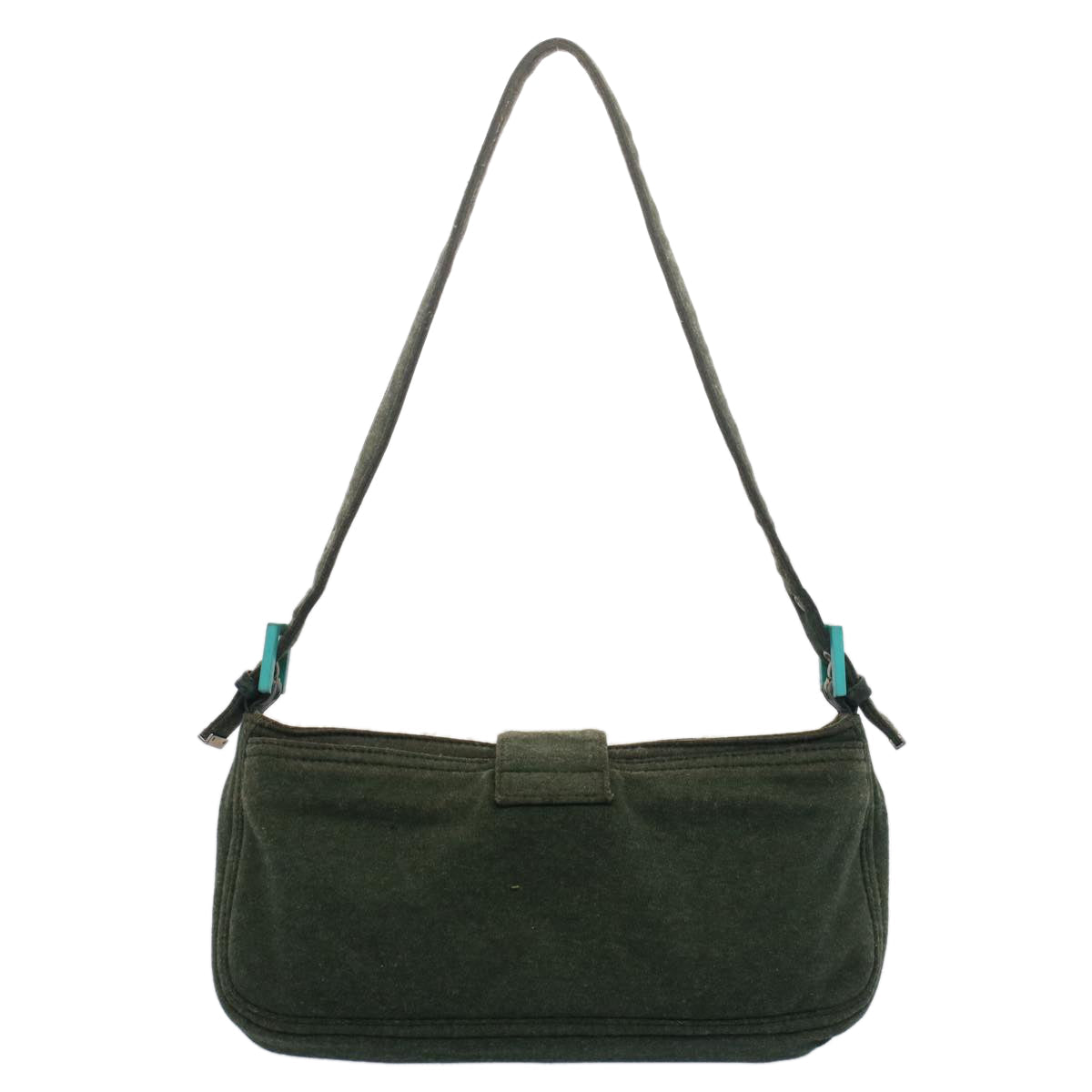 FENDI Mamma Baguette Shoulder Bag Nylon Green 52438