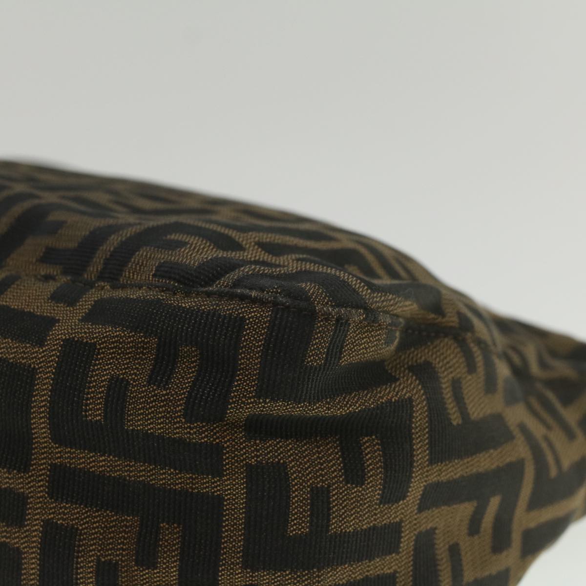 FENDI Zucca Canvas Mamma Baguette Shoulder Bag Brown 52440