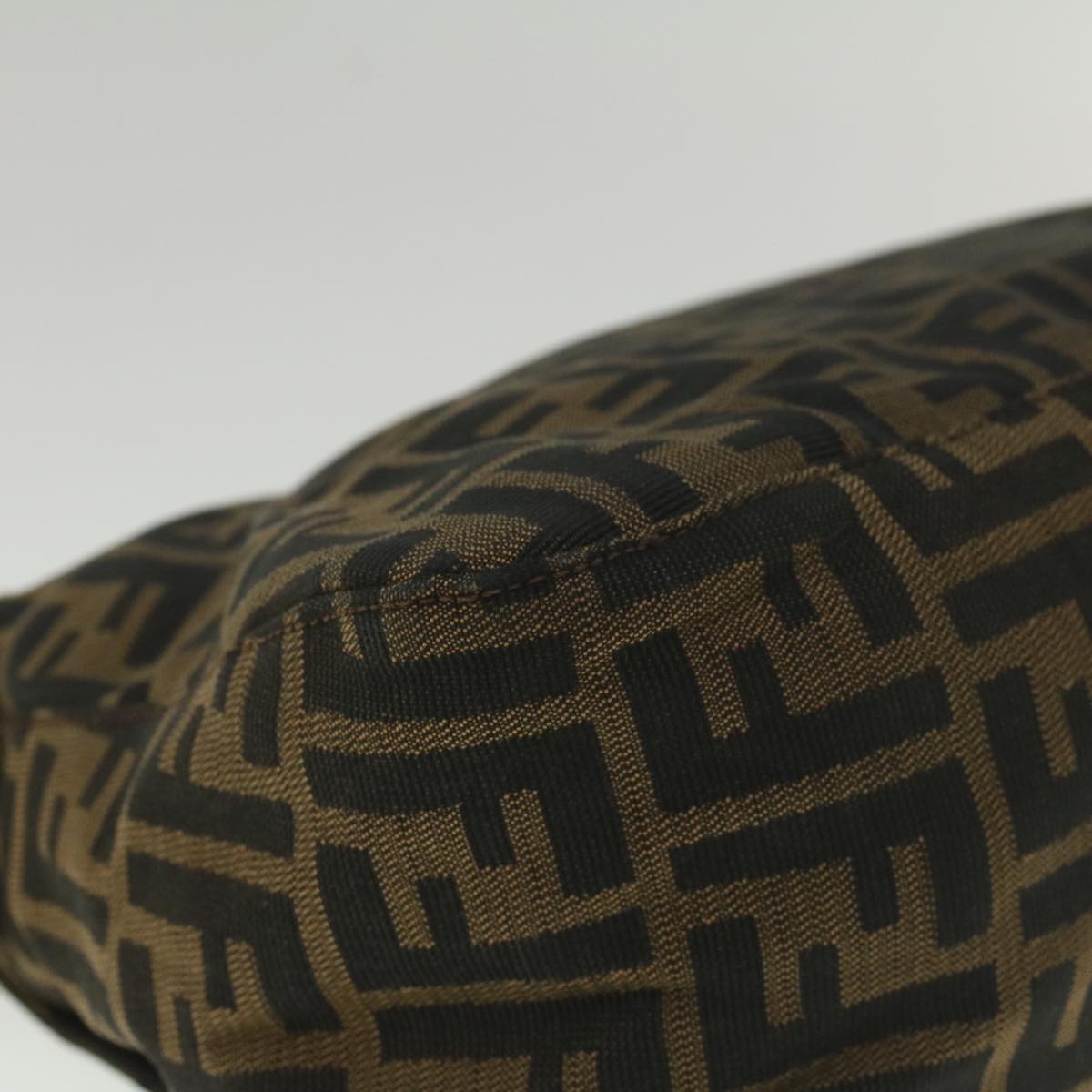 FENDI Zucca Canvas Mamma Baguette Shoulder Bag Brown 52440