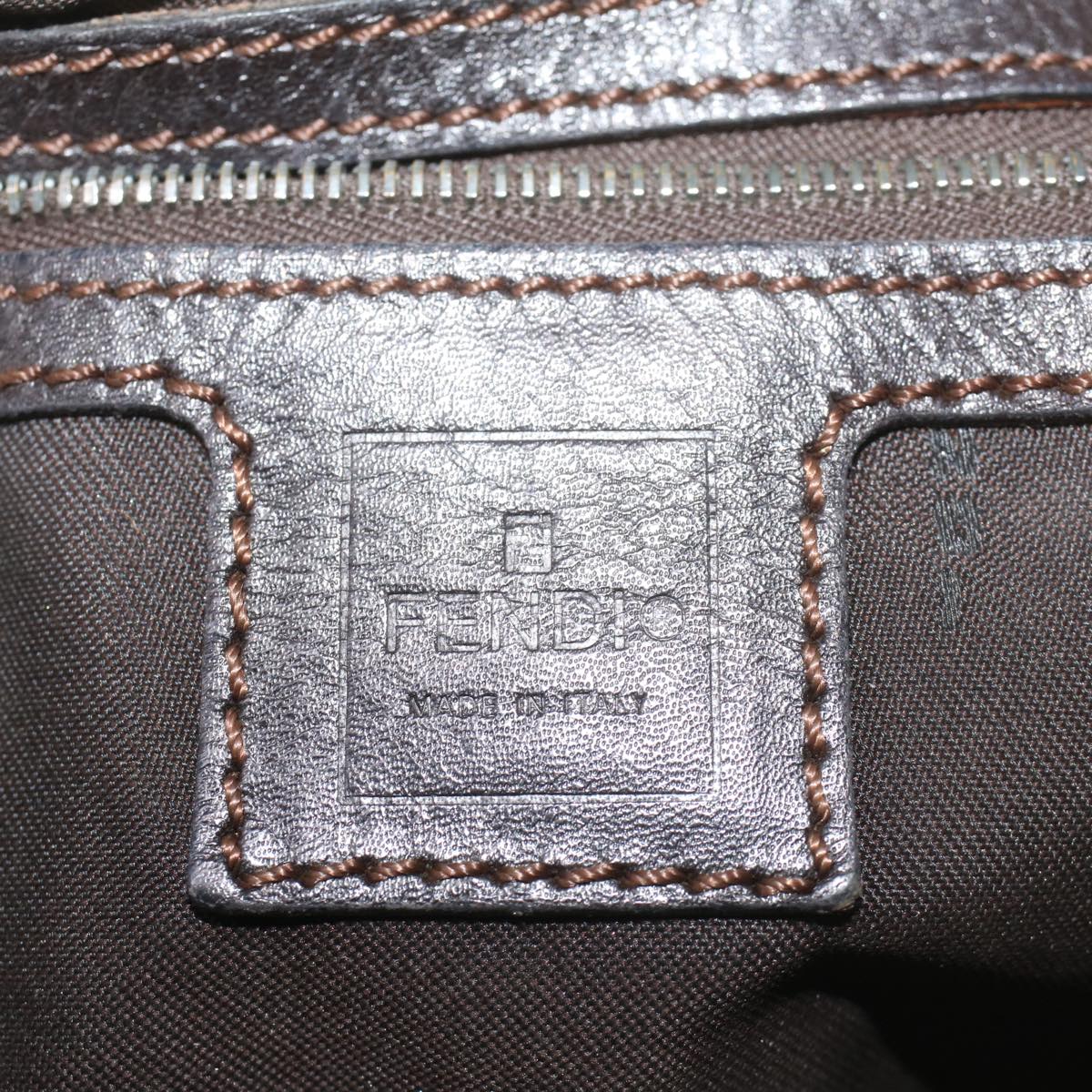 FENDI Zucca Canvas Mamma Baguette Shoulder Bag Brown 52440