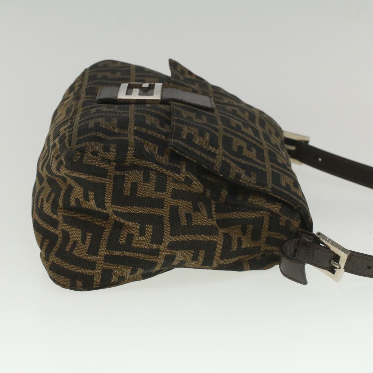 FENDI Zucca Canvas Mamma Baguette Shoulder Bag Brown 52440