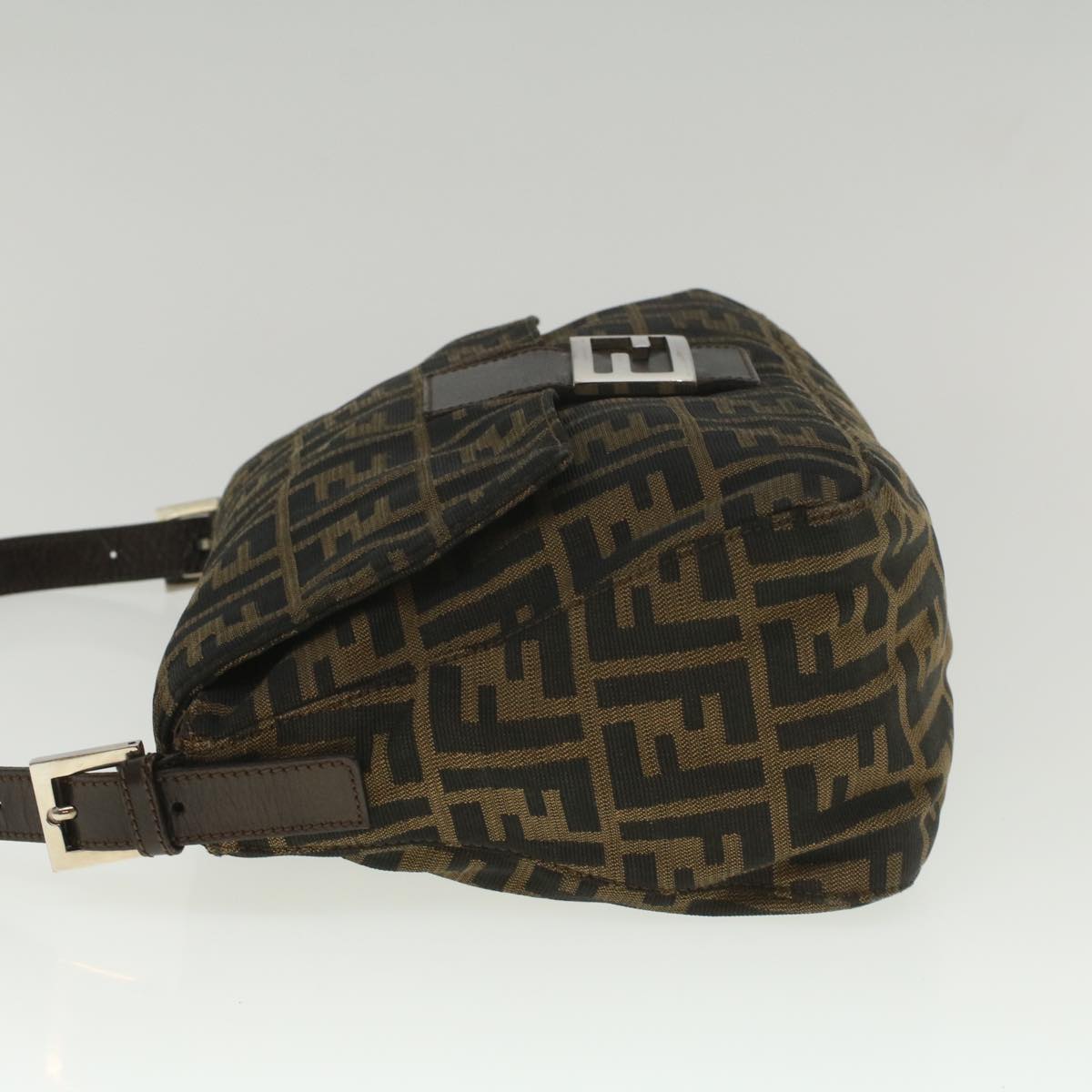 FENDI Zucca Canvas Mamma Baguette Shoulder Bag Brown 52440