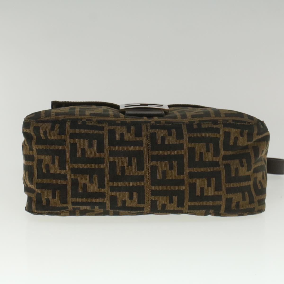 FENDI Zucca Canvas Mamma Baguette Shoulder Bag Brown 52440