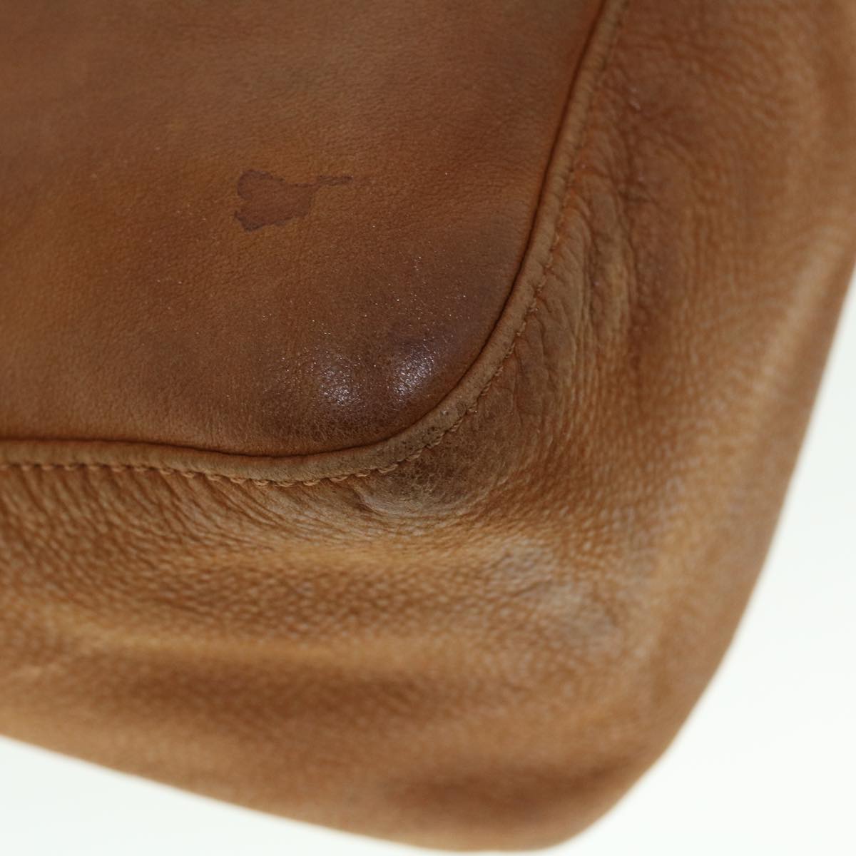 FENDI Mamma Baguette Shoulder Bag Leather Beige 52497