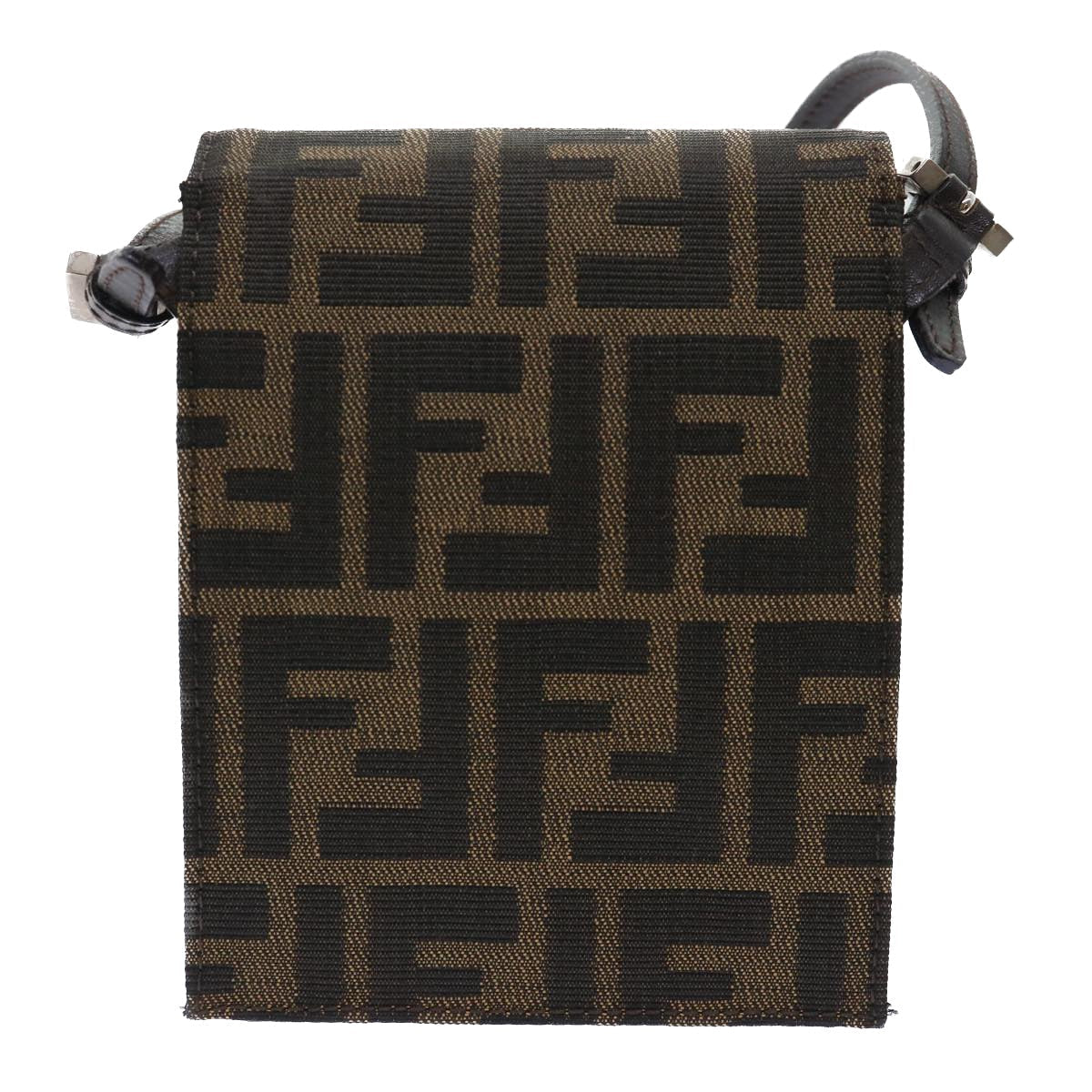 FENDI Zucca Canvas Mamma Baguette Shoulder Bag Brown Black 52735