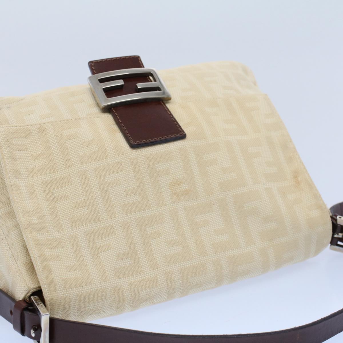 FENDI Mamma Baguette Shoulder Bag Beige 52740