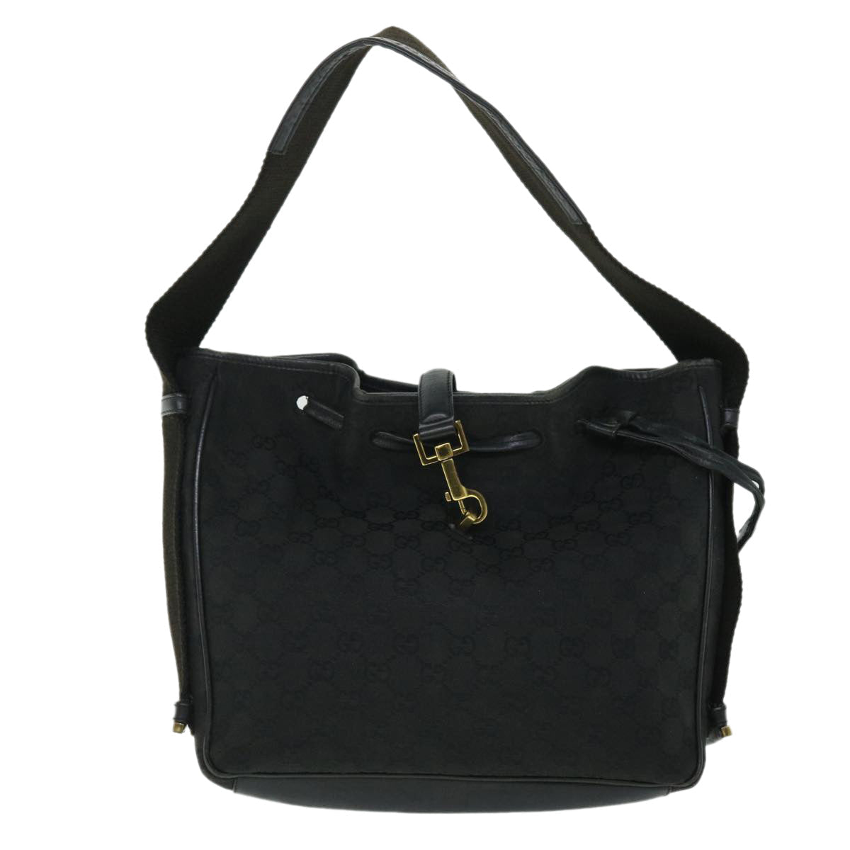 GUCCI GG Canvas Shoulder Bag Black 52759