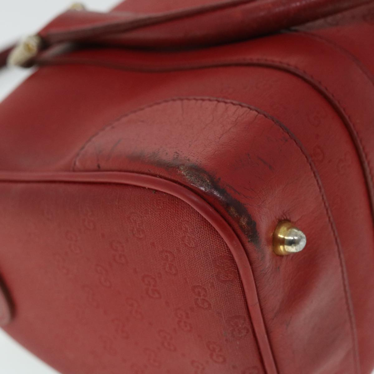 GUCCI Micro GG Canvas Clutch Bag Coated Canvas Red 52786