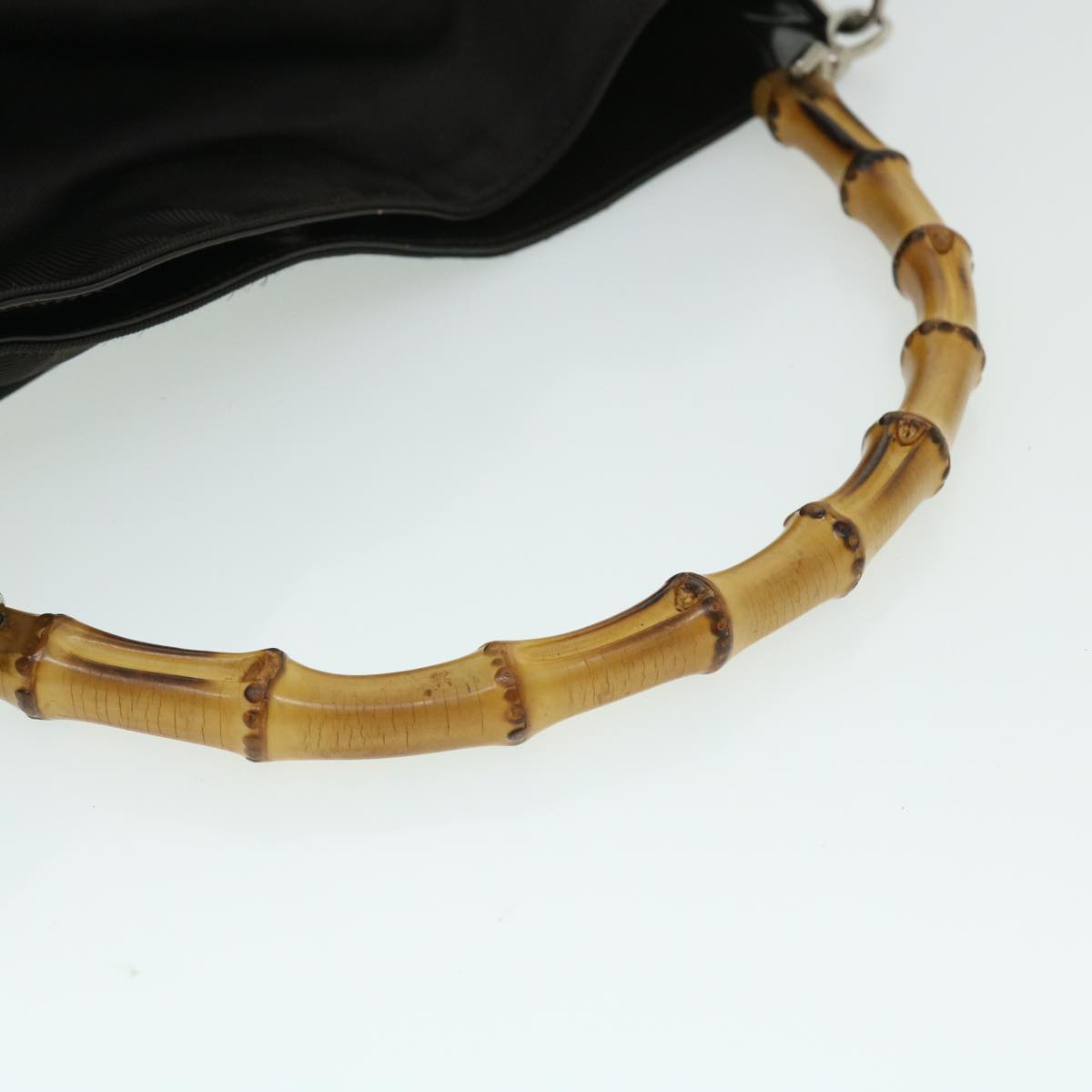 GUCCI Bamboo Shoulder Bag Nylon Black 001 2852 1577 5 52877