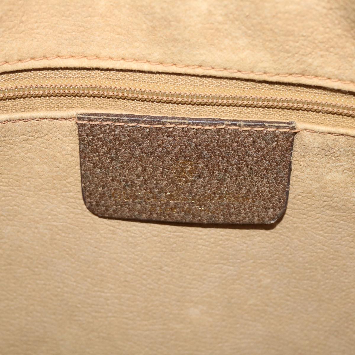GUCCI GG Canvas Web Sherry Line Shoulder Bag PVC Leather Beige Green 52918