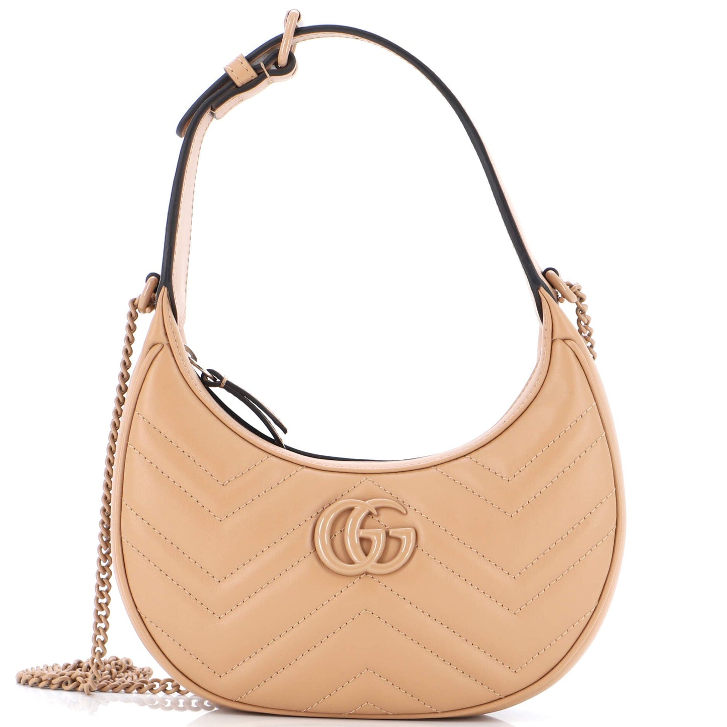 GG Marmont Half Moon Hobo Leather Mini
