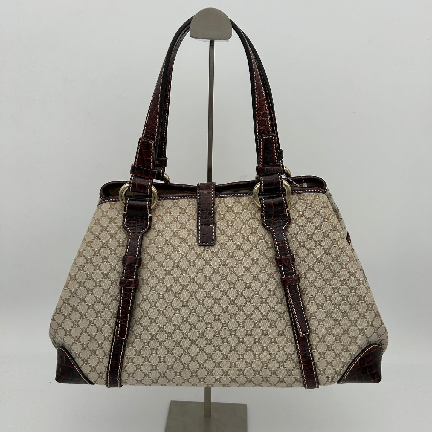 Celline Beige Crocodile Macadam Handbag