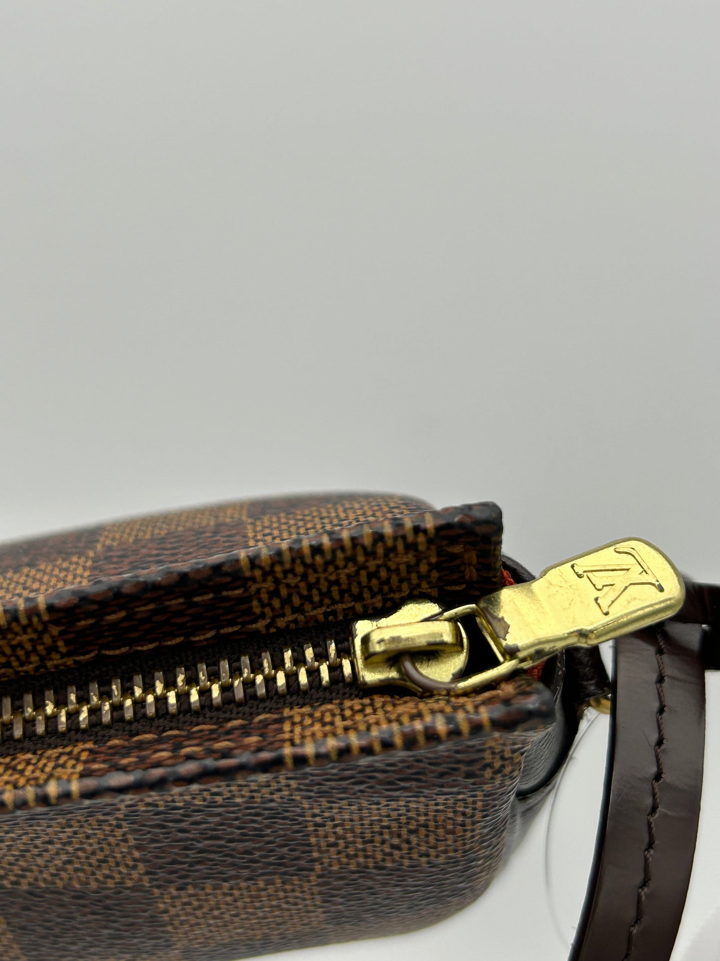 Louis Vuitton Damier Ebene Trousse Makeup Handbag 1998 Small