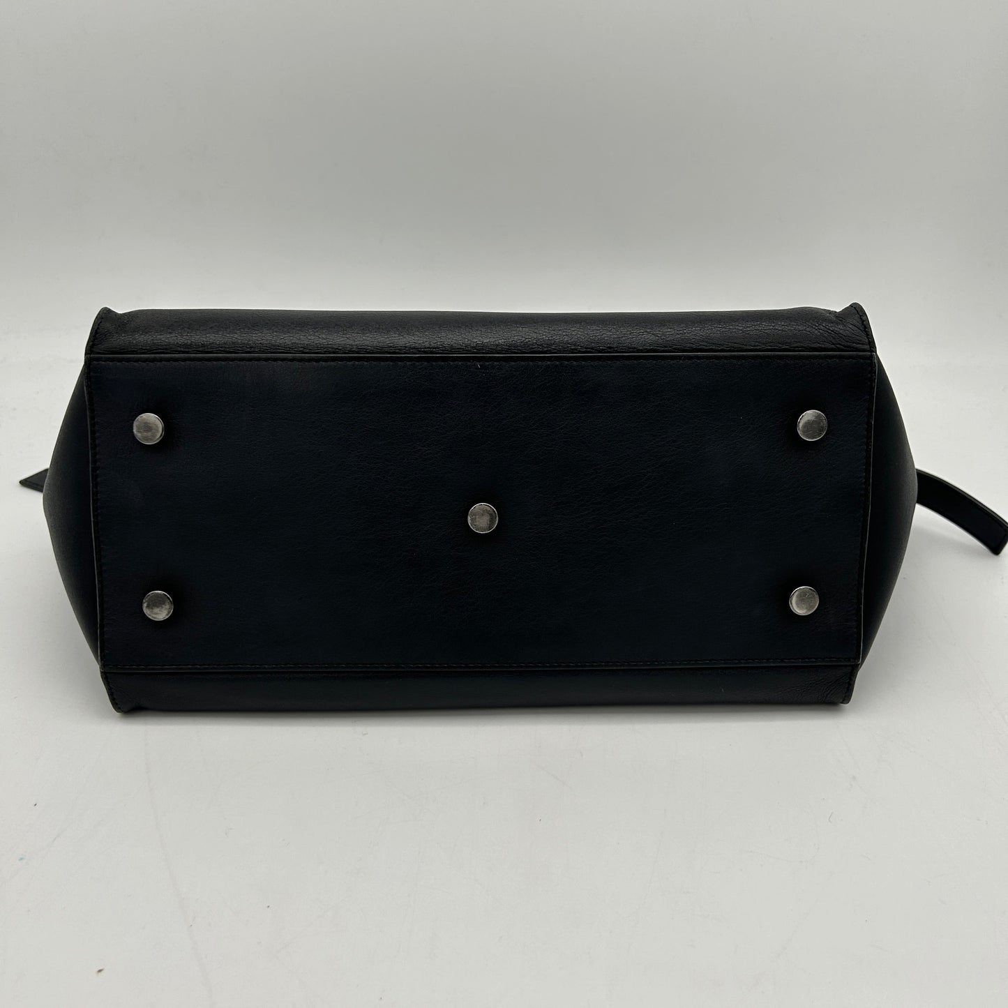 Saint Laurent Downtown Cabas Black Leather Tote Bag