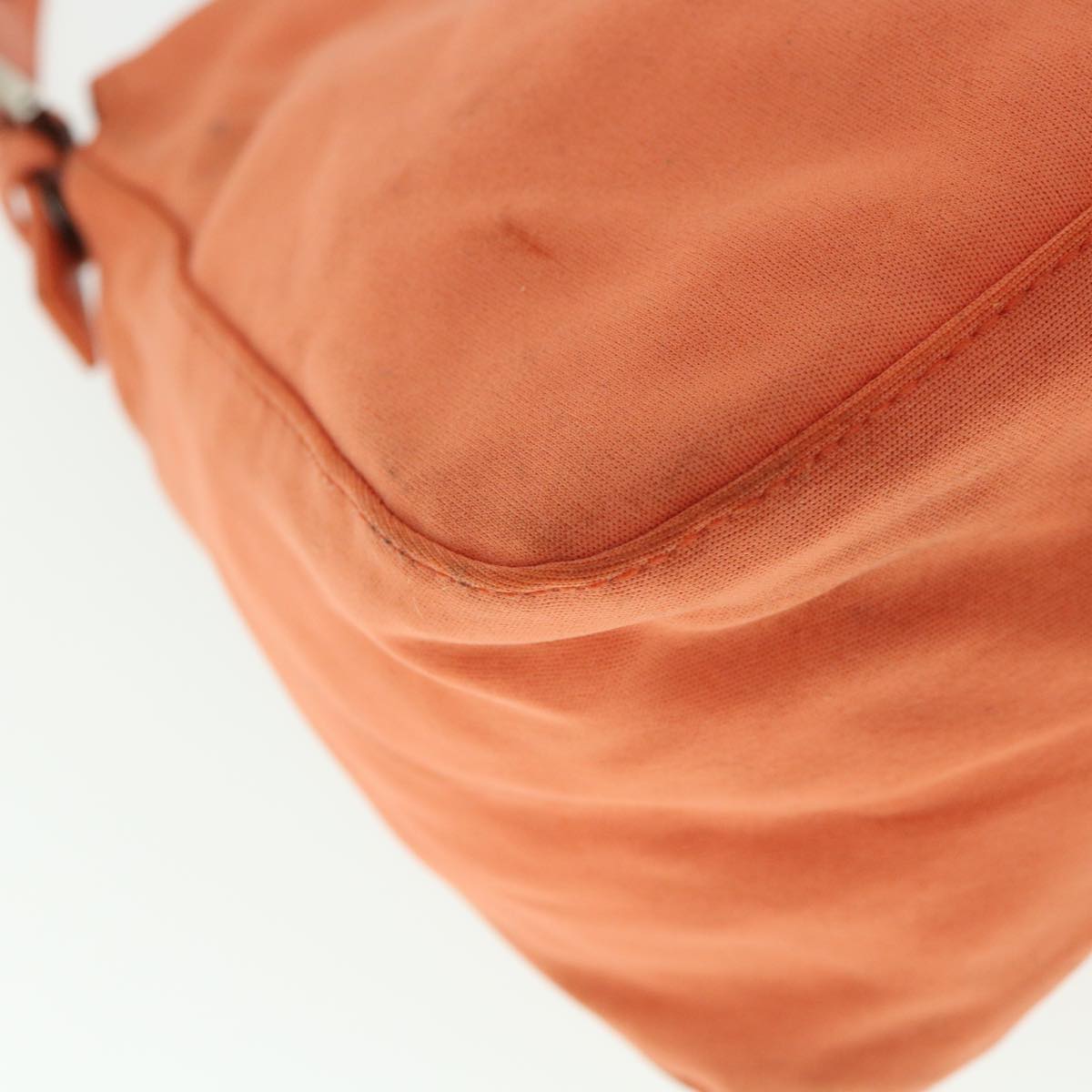 FENDI Mamma Baguette Shoulder Bag Nylon Orange 53082