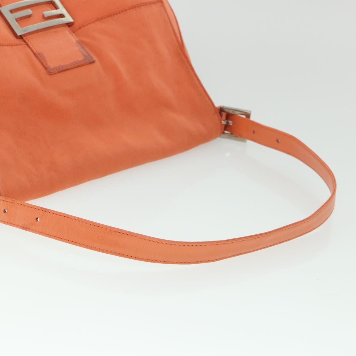 FENDI Mamma Baguette Shoulder Bag Nylon Orange 53082