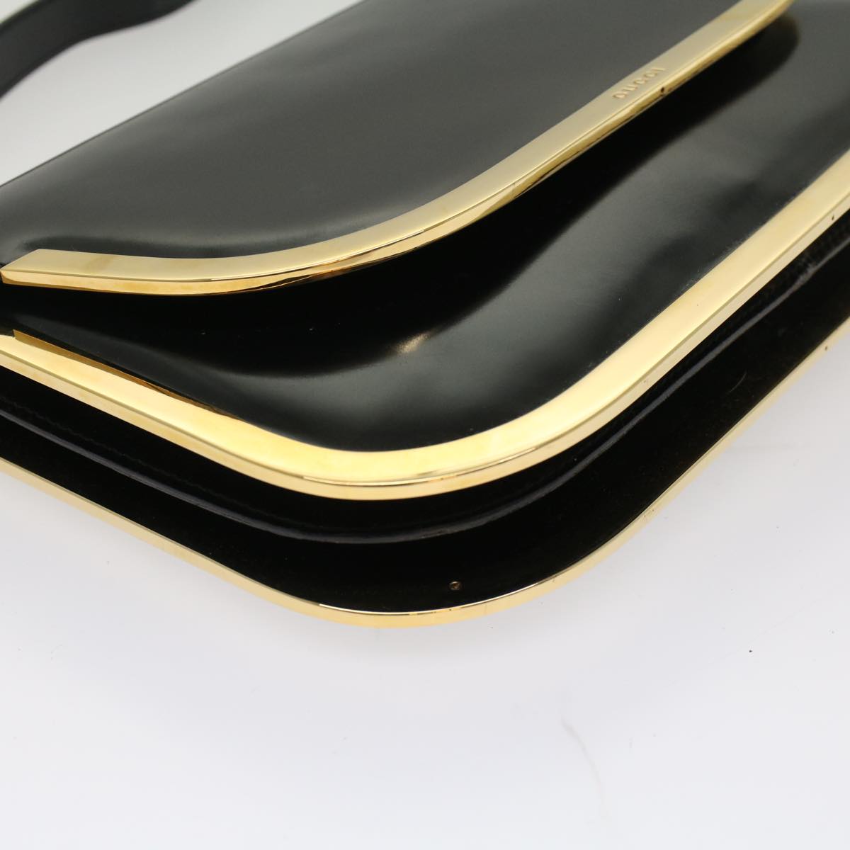 GUCCI Shoulder Bag Enamel Black 53259