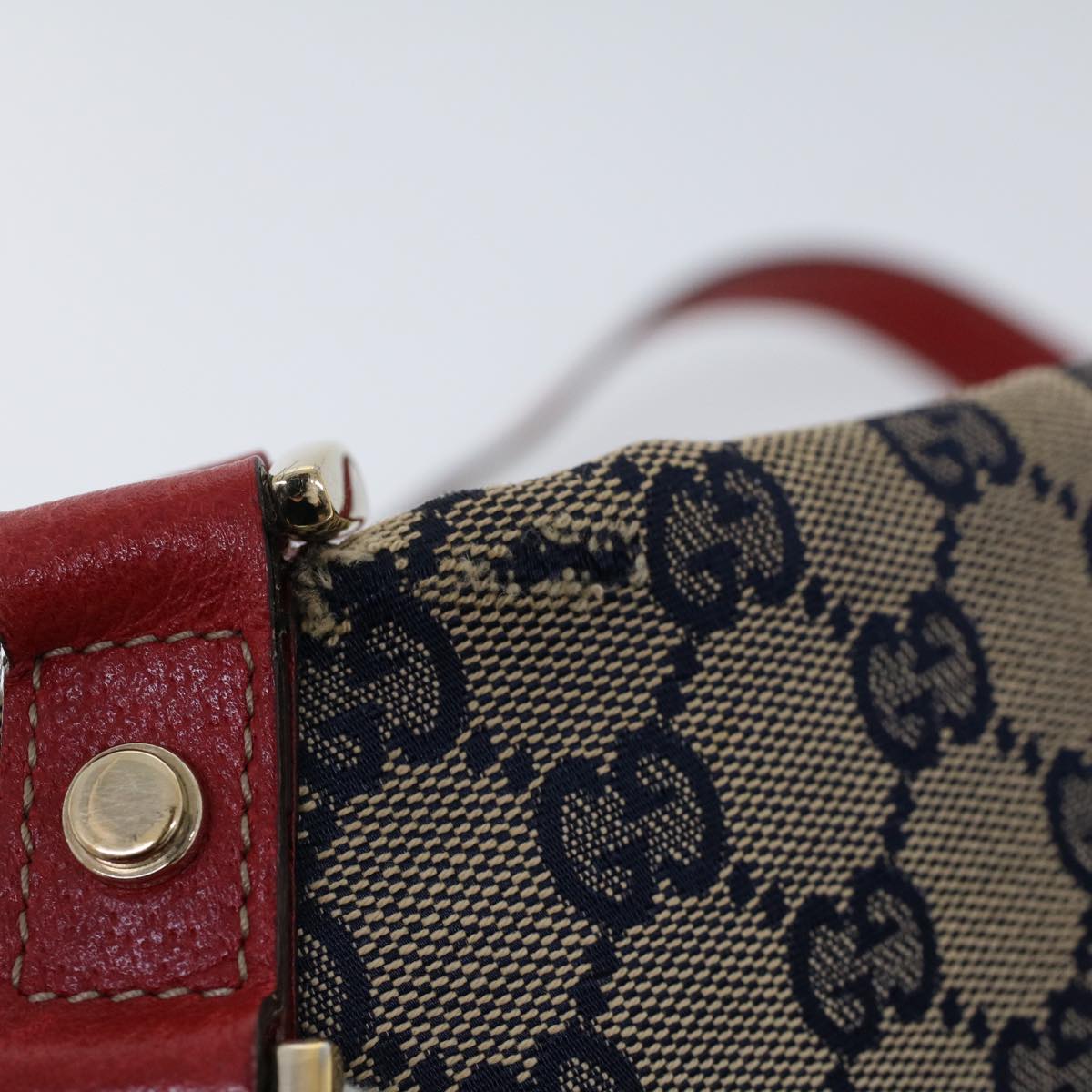 GUCCI GG Canvas Shoulder Bag Beige Navy Red 53264