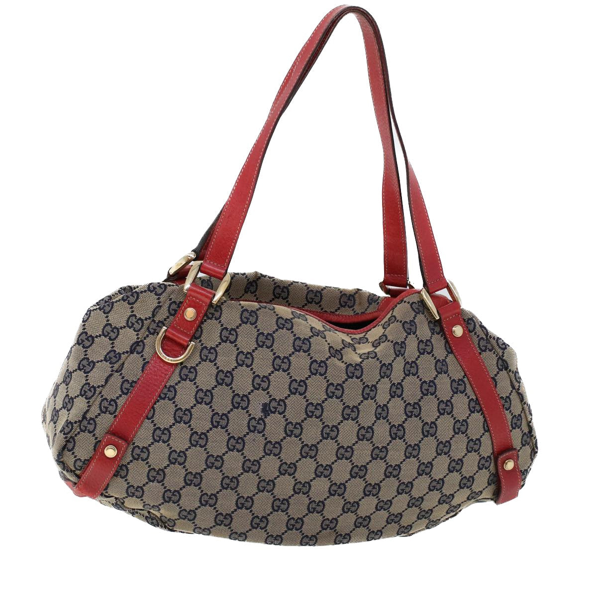 GUCCI GG Canvas Shoulder Bag Beige Navy Red 53264