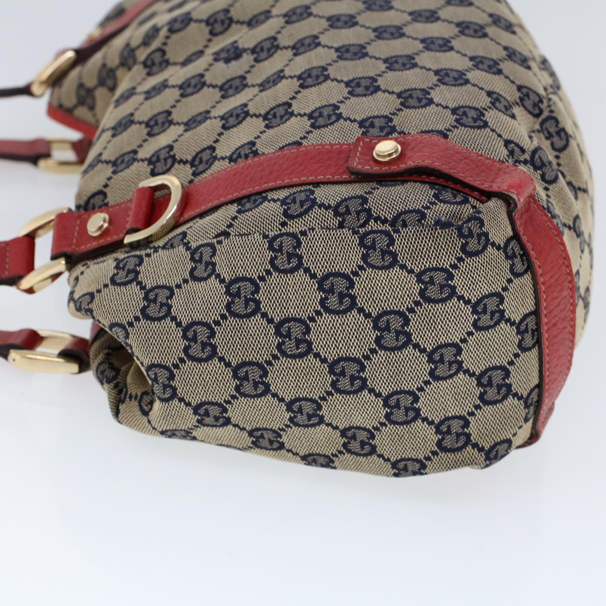 GUCCI GG Canvas Shoulder Bag Beige Navy Red 53264