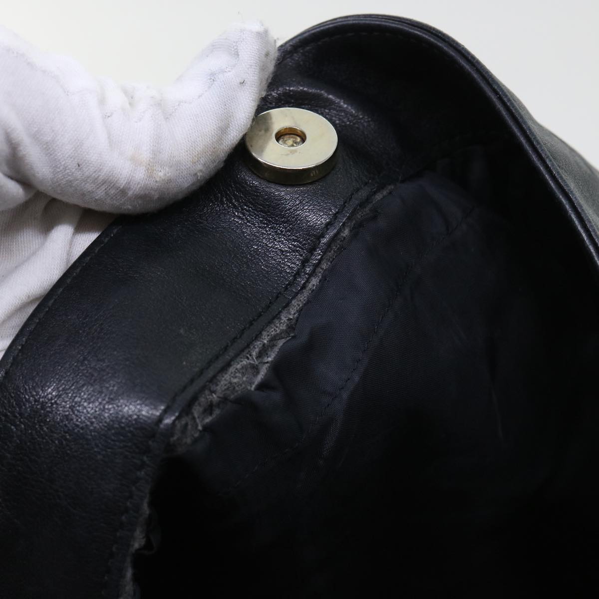 GUCCI Bamboo Shoulder Bag Leather 2way Black 53269