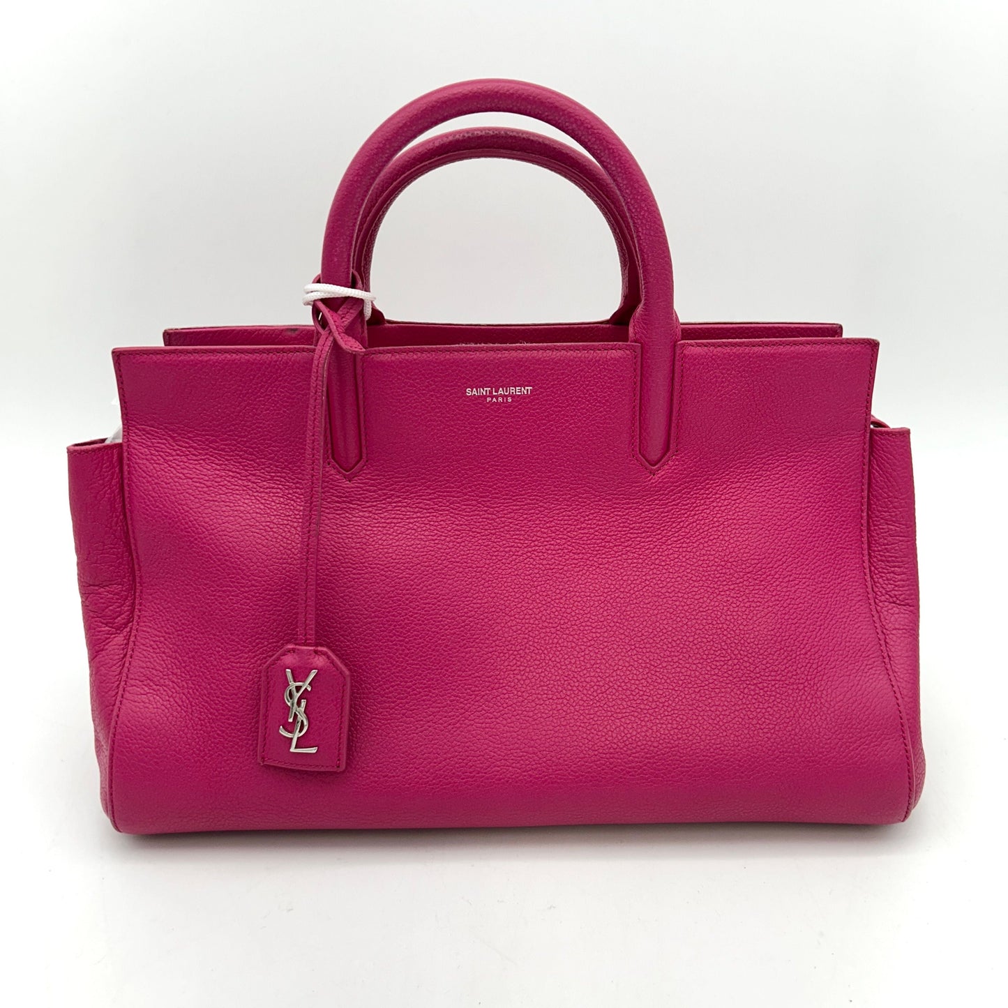 SAINT LAURENT Grained Calfskin Small Cabas Rive Gauche Bubblegum LA6772