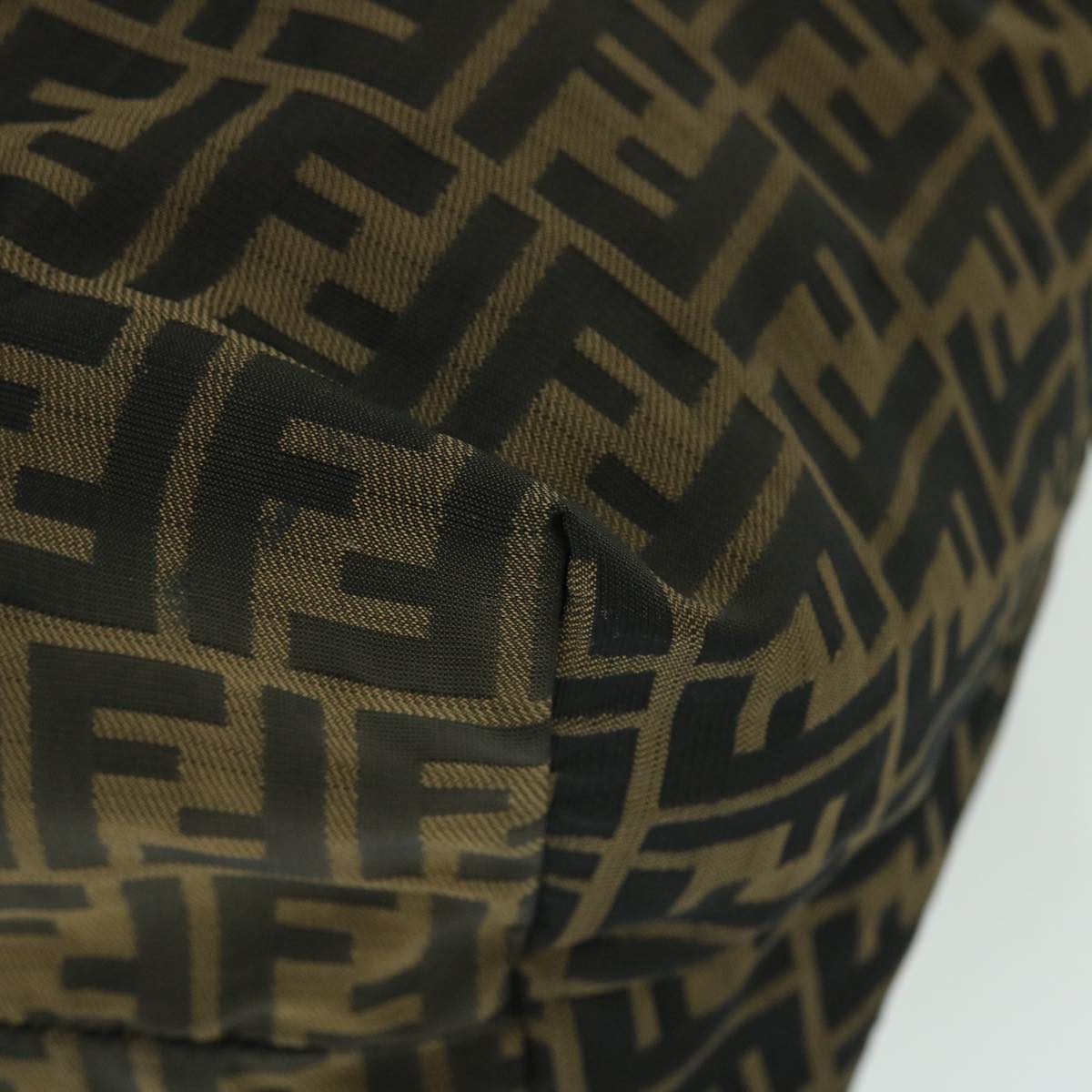 FENDI Zucca Canvas Boston Bag Black Brown 53373