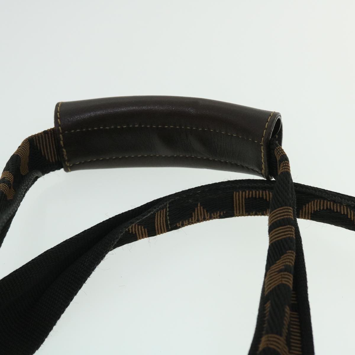 FENDI Zucca Canvas Boston Bag Black Brown 53373