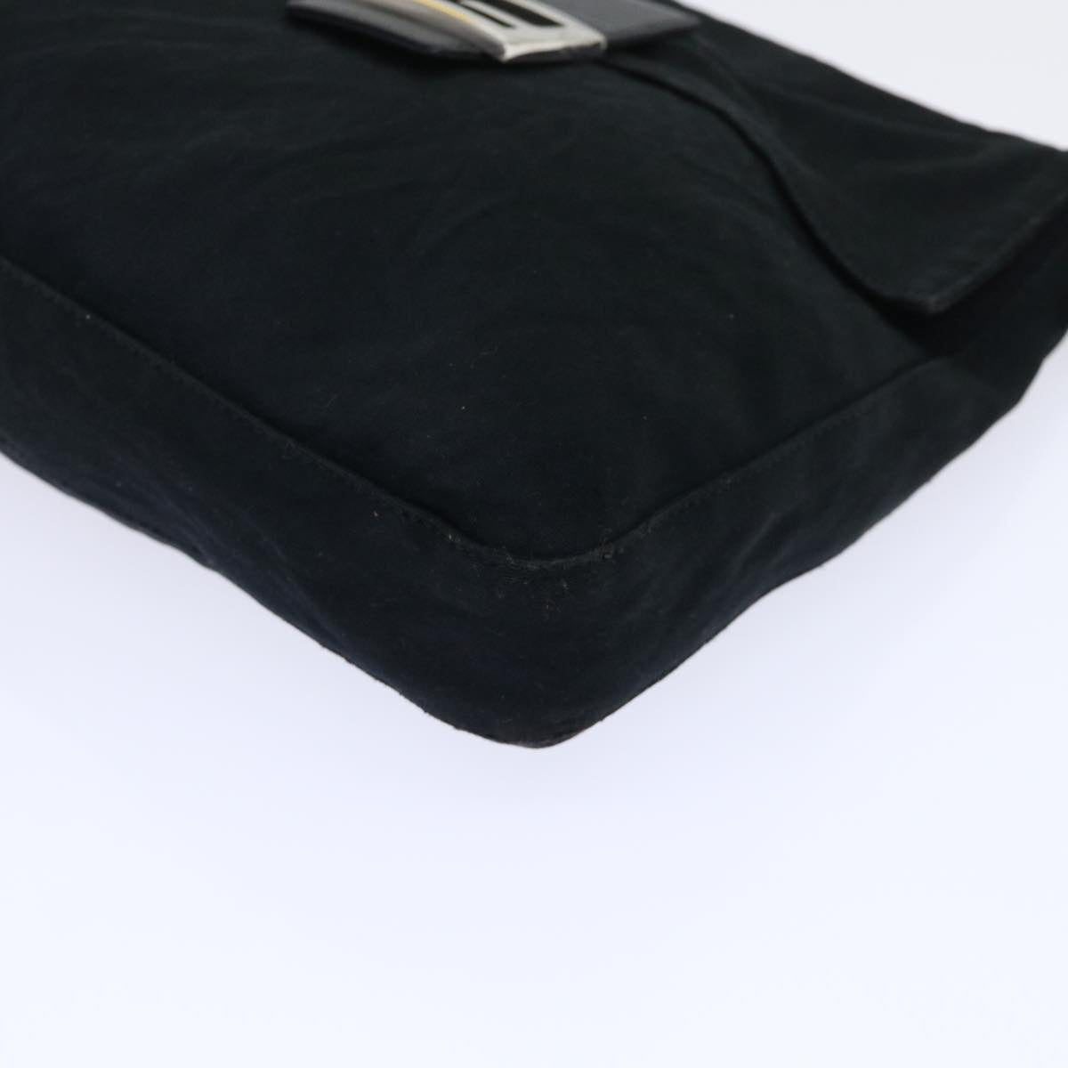 FENDI Mamma Baguette Shoulder Bag Nylon Black 53377