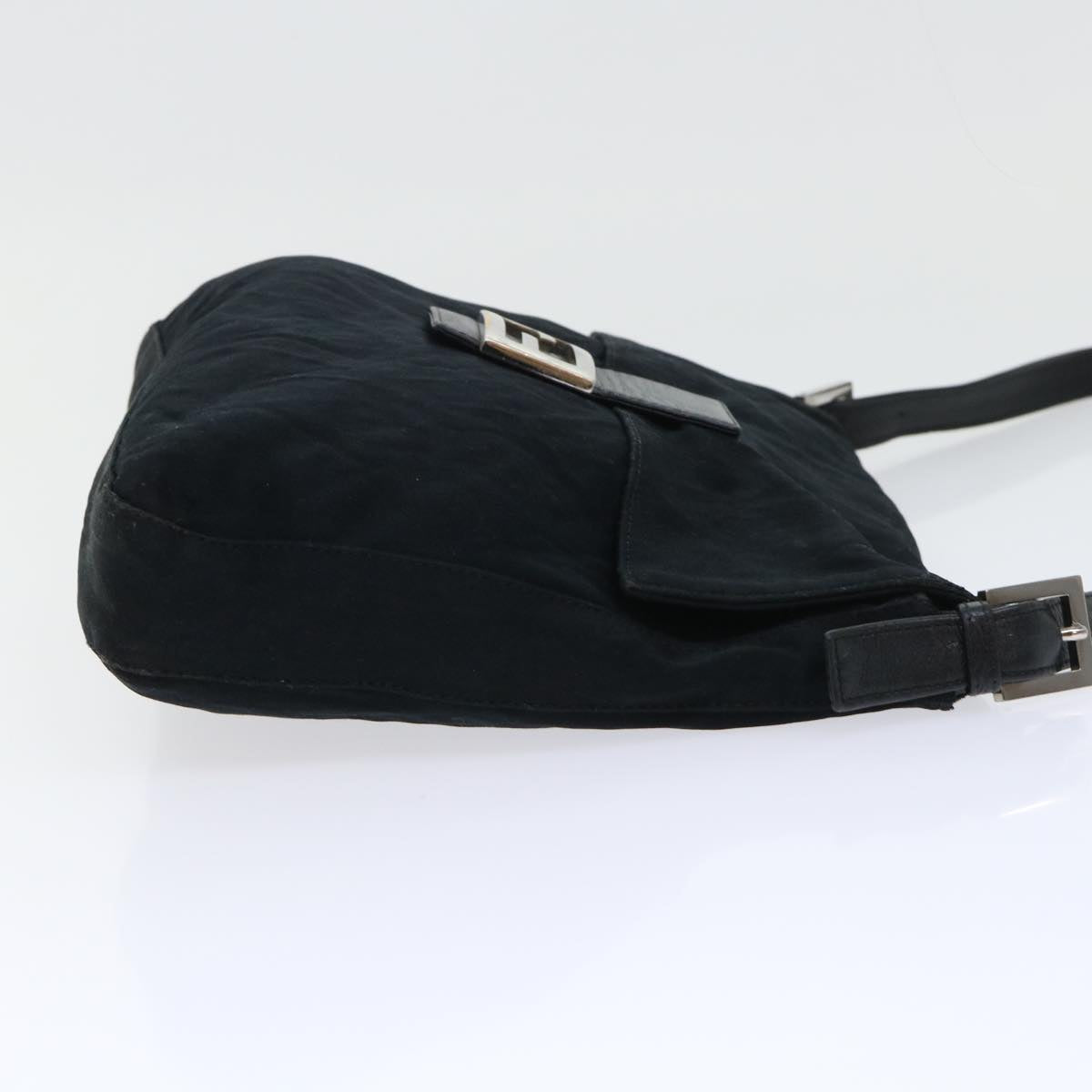 FENDI Mamma Baguette Shoulder Bag Nylon Black 53377