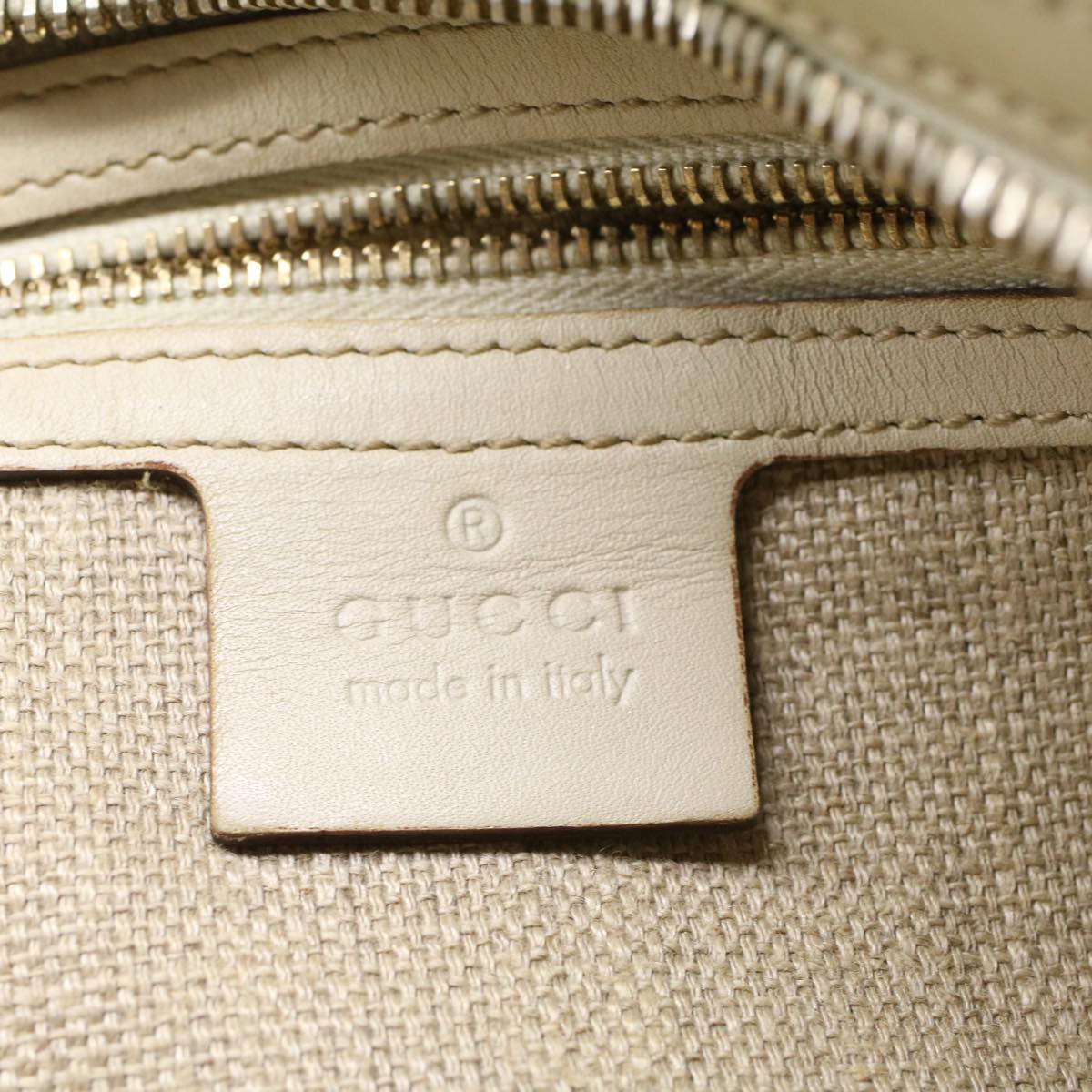 GUCCI GG Canvas Shoulder Bag Leather Beige 152457 53387