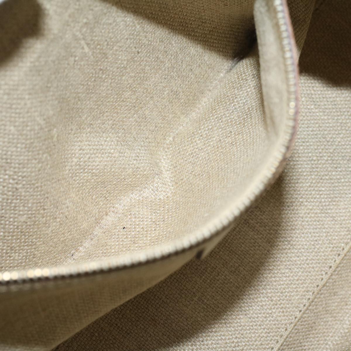GUCCI GG Canvas Shoulder Bag Leather Beige 152457 53387