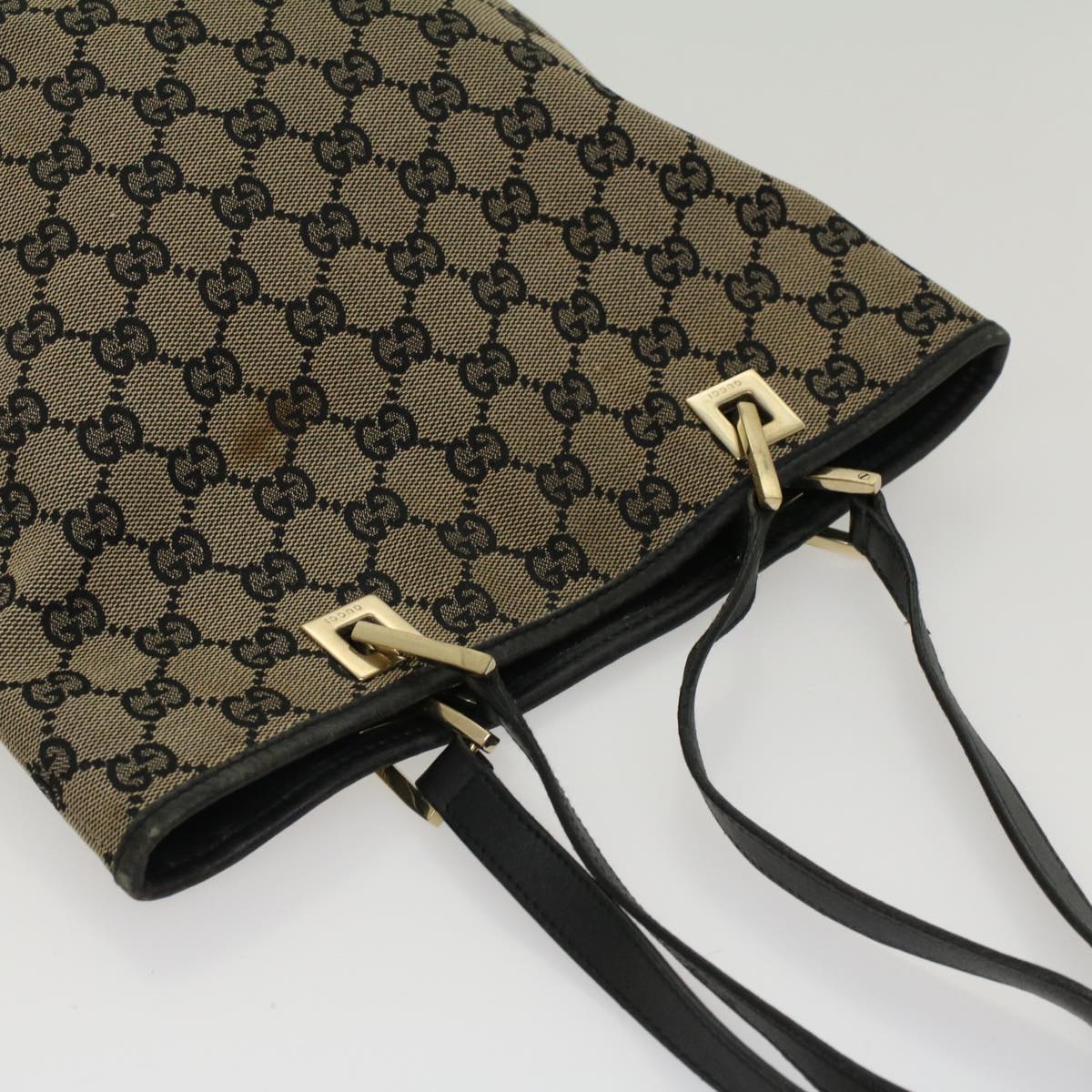 GUCCI GG Canvas Tote Bag Beige Navy 53653