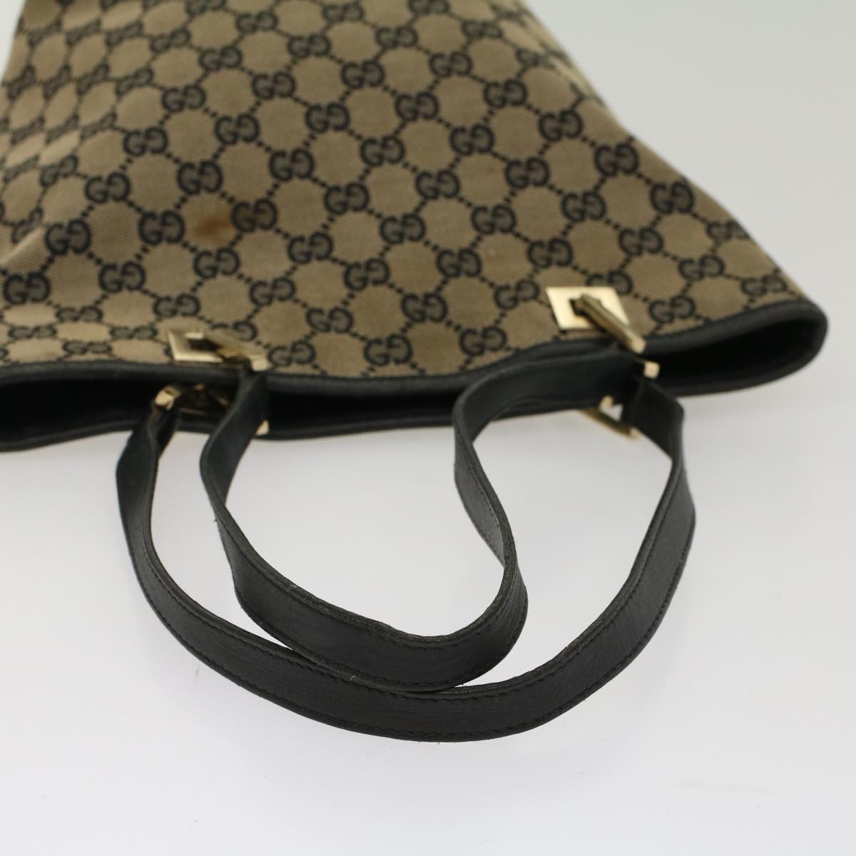 GUCCI GG Canvas Tote Bag Beige Navy 53653