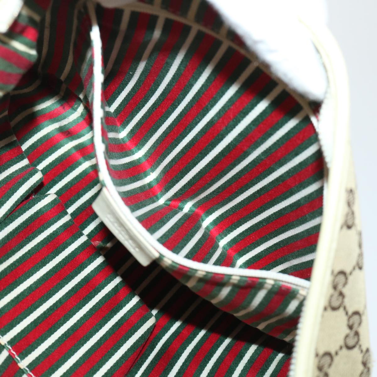 GUCCI GG Canvas Shoulder Bag Beige White 53663