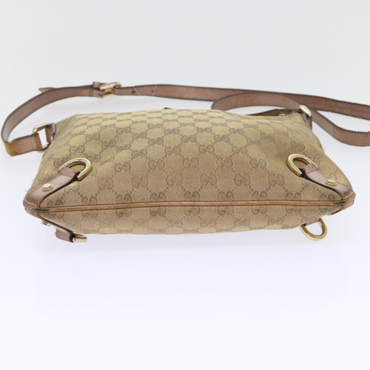 GUCCI GG Canvas Shoulder Bag Gold 53664
