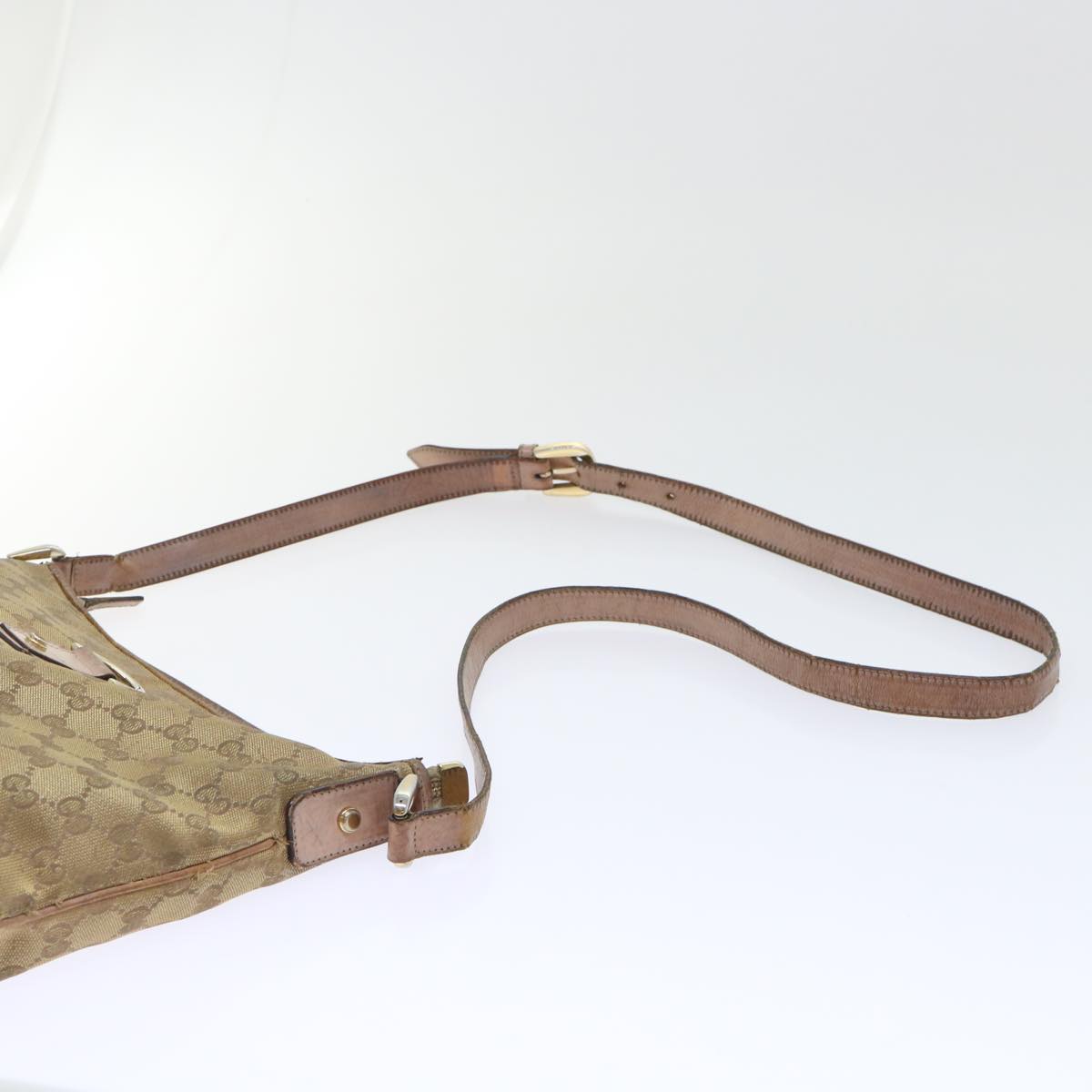 GUCCI GG Canvas Shoulder Bag Gold 53664