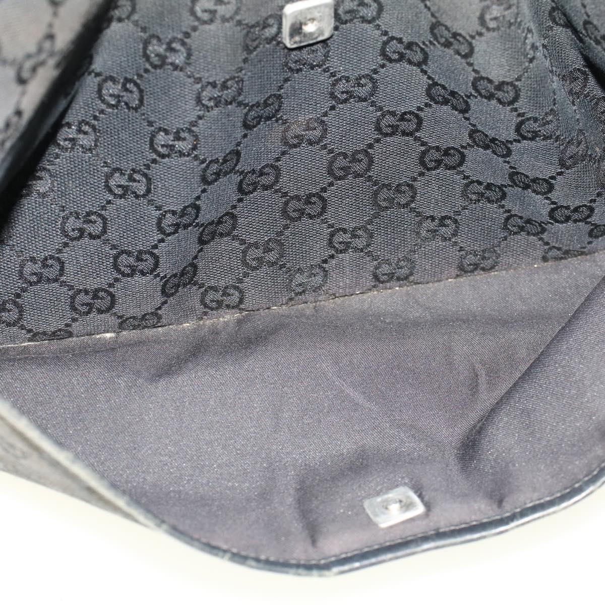 GUCCI GG Canvas Shoulder Bag Black 53665