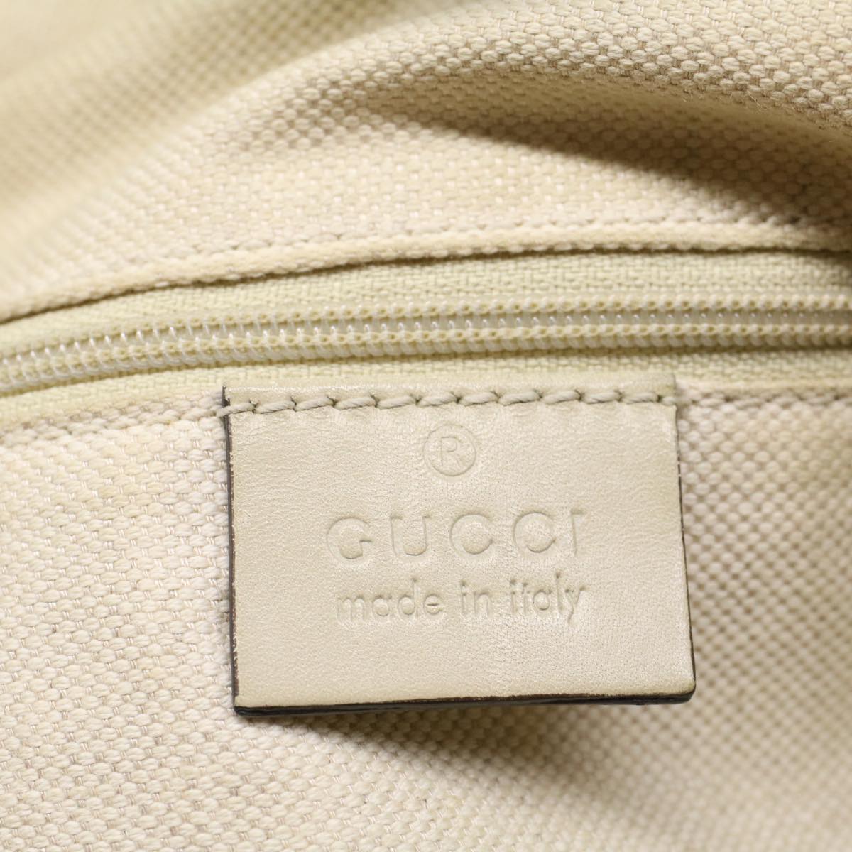 GUCCI GG Canvas Hand Bag Beige White 53669