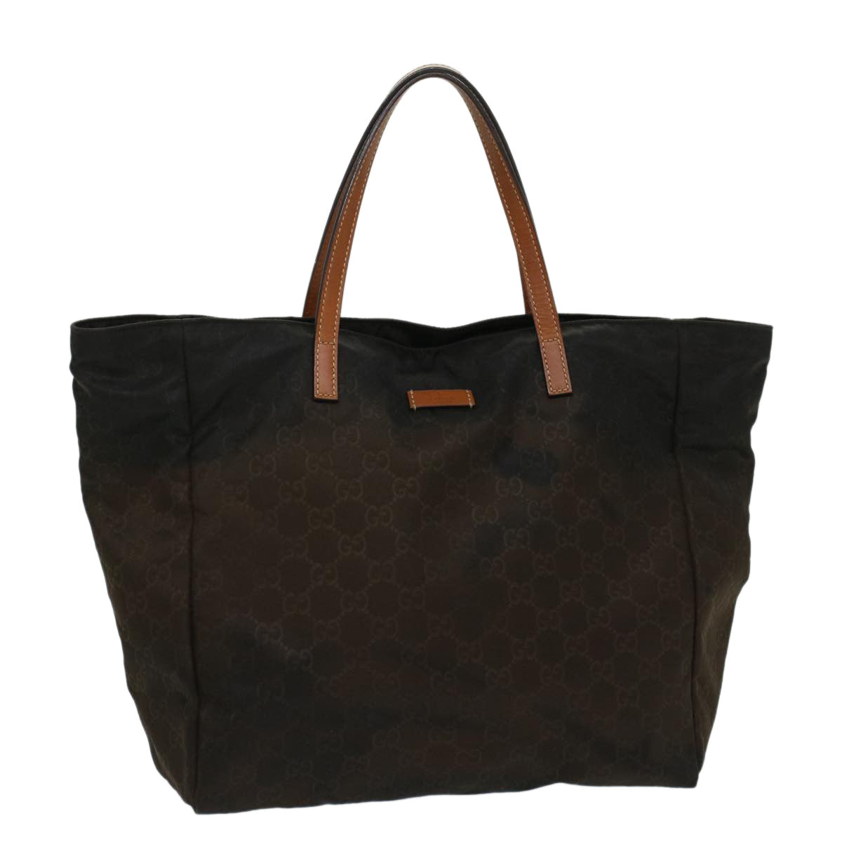 GUCCI GG Canvas Tote Bag Nylon Brown 53670