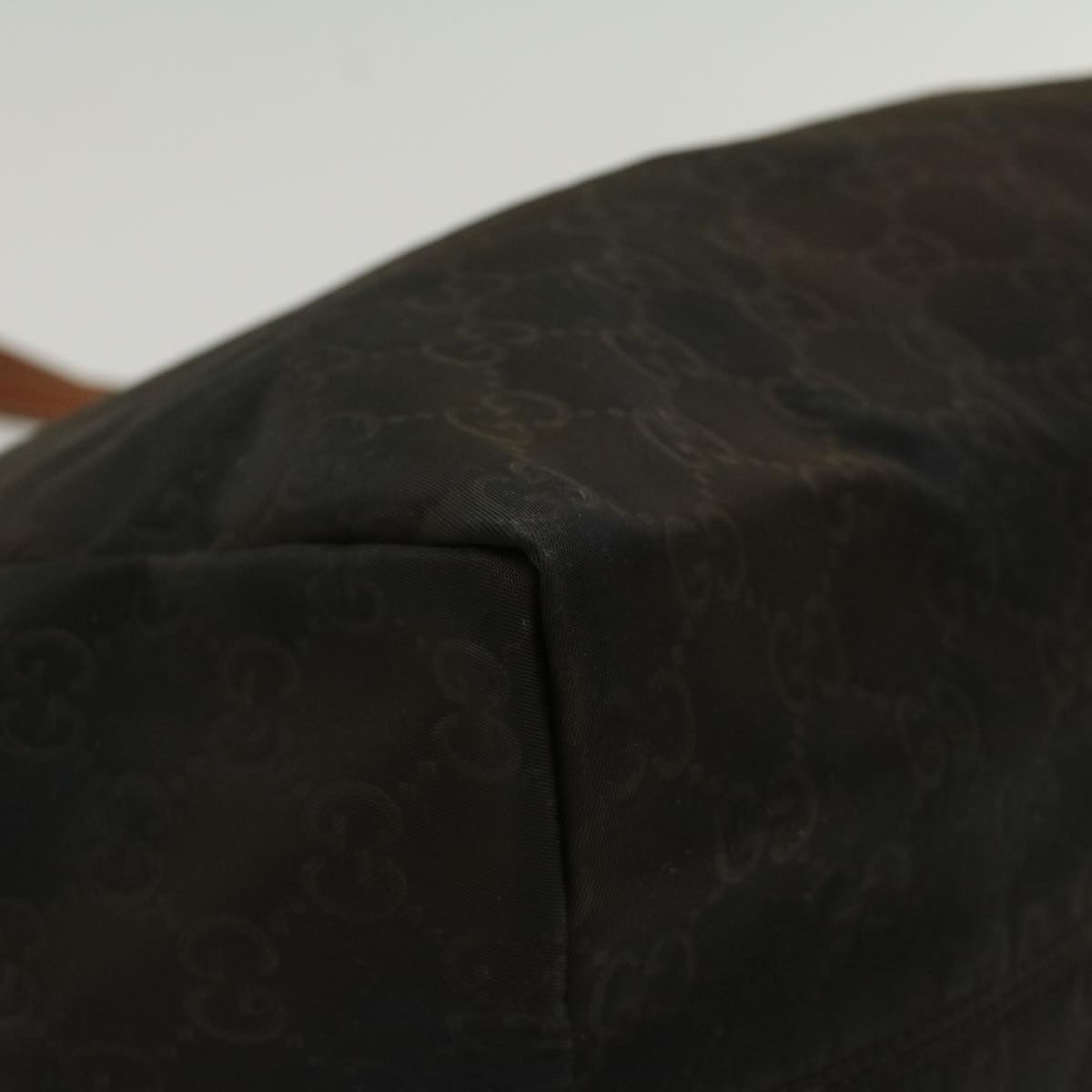 GUCCI GG Canvas Tote Bag Nylon Brown 53670