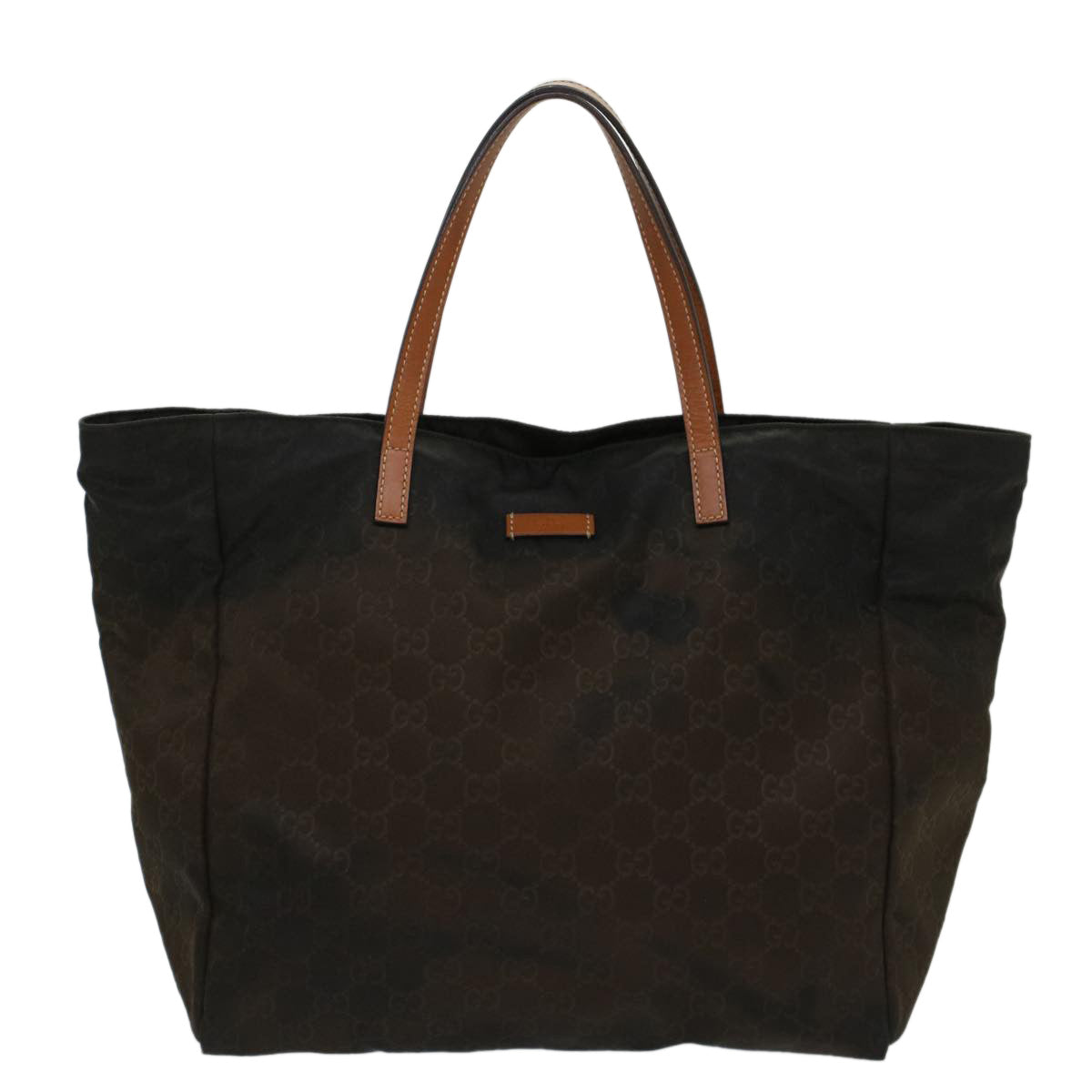 GUCCI GG Canvas Tote Bag Nylon Brown 53670