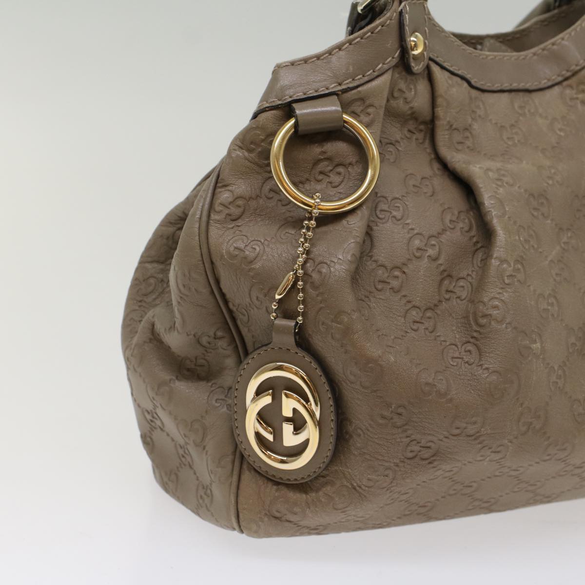 GUCCI Guccissima GG Canvas Hand Bag Leather Gray 53672
