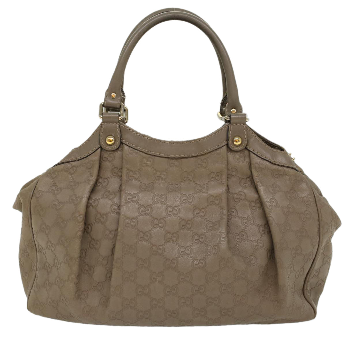 GUCCI Guccissima GG Canvas Hand Bag Leather Gray 53672
