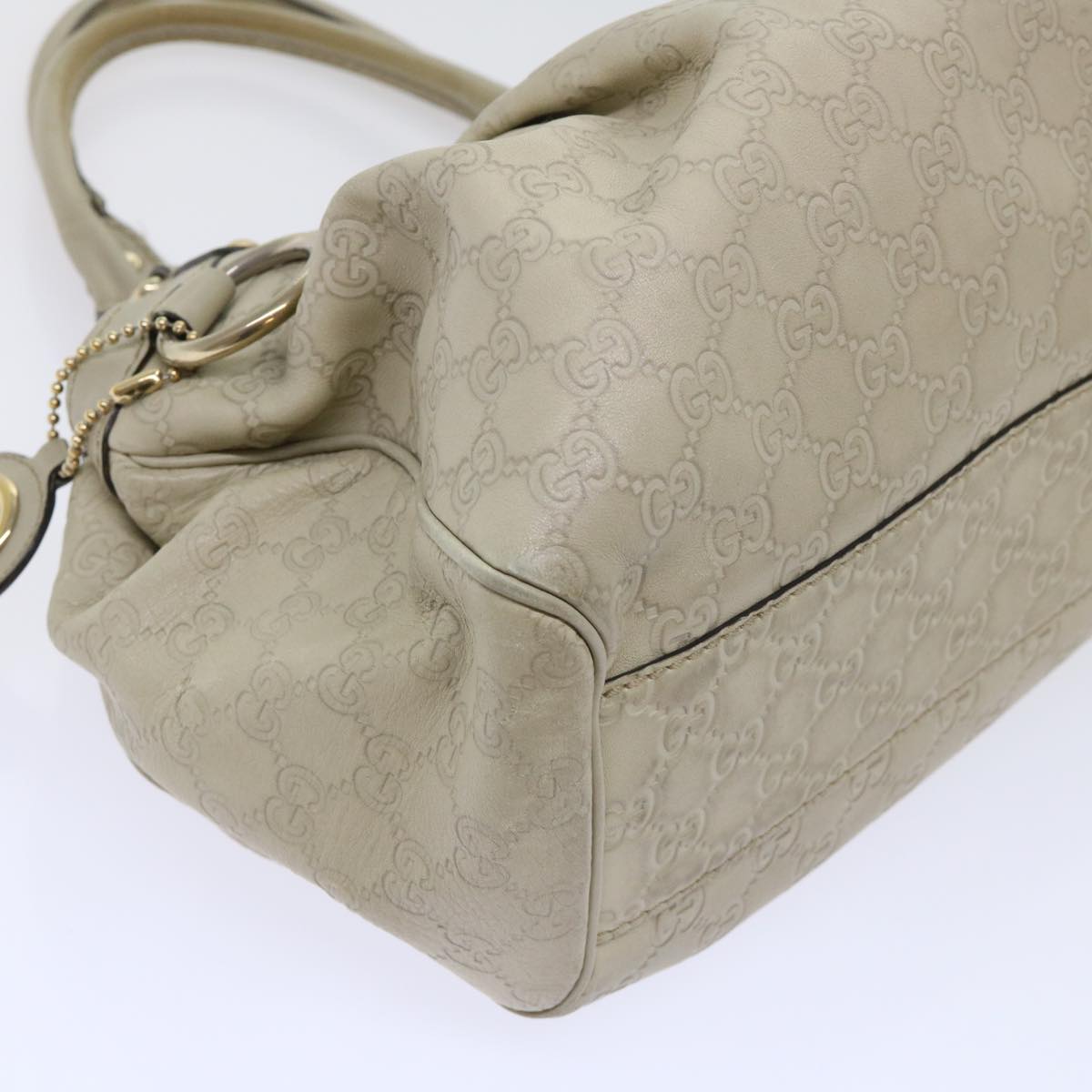 GUCCI Guccissima GG Canvas Hand Bag Leather Cream Beige 53673